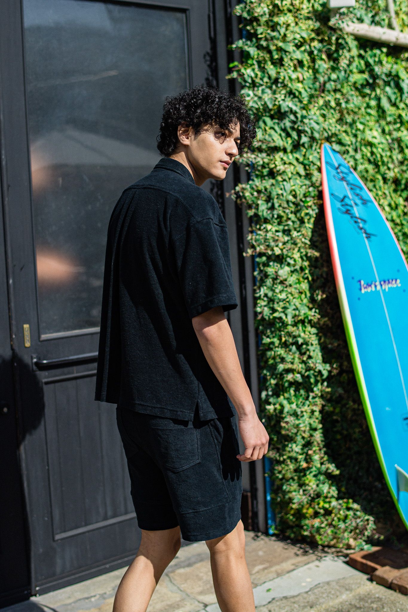 PILE BEACH SHIRTS / RC32-SH-002 / パイル半袖シャツ / ブラック