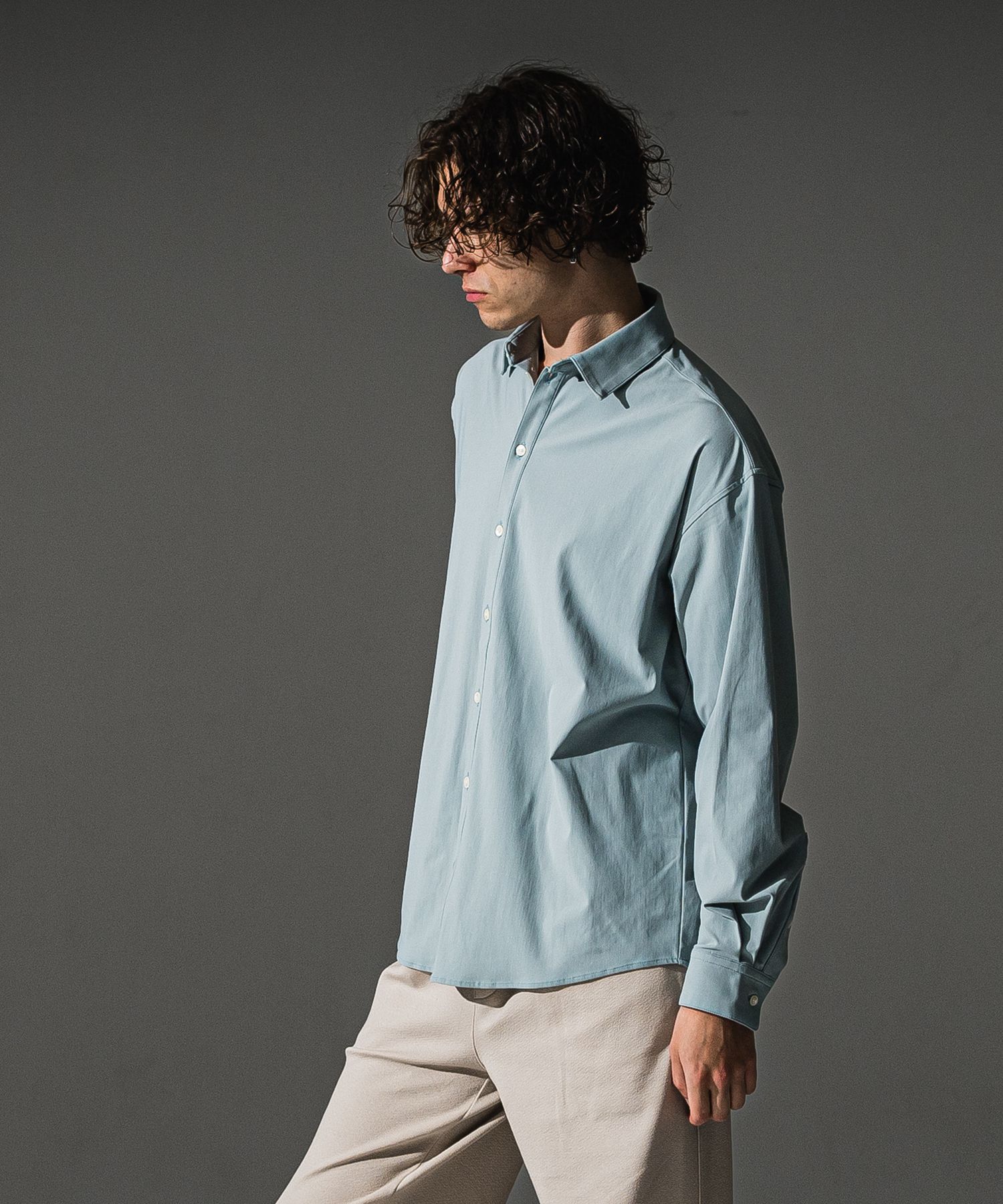 NYLON JACK SHIRTS / RC41-SH-001 / オーバーサイズナイロンシャツ / アクア (7月下旬入荷予定)