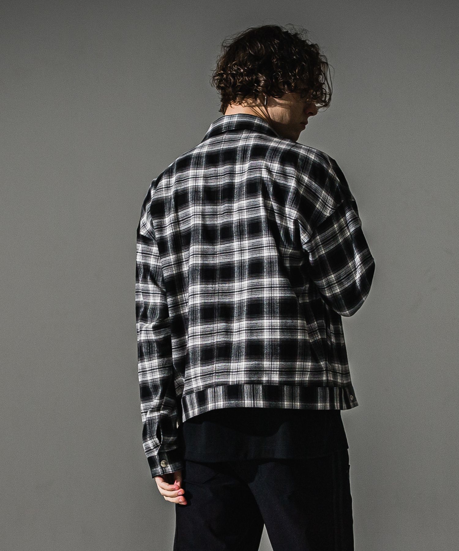 CHECK SHIRT JACKET / RC41-SH-003 / チェックシャツジャケット / ブラック (8月下旬入荷予定)