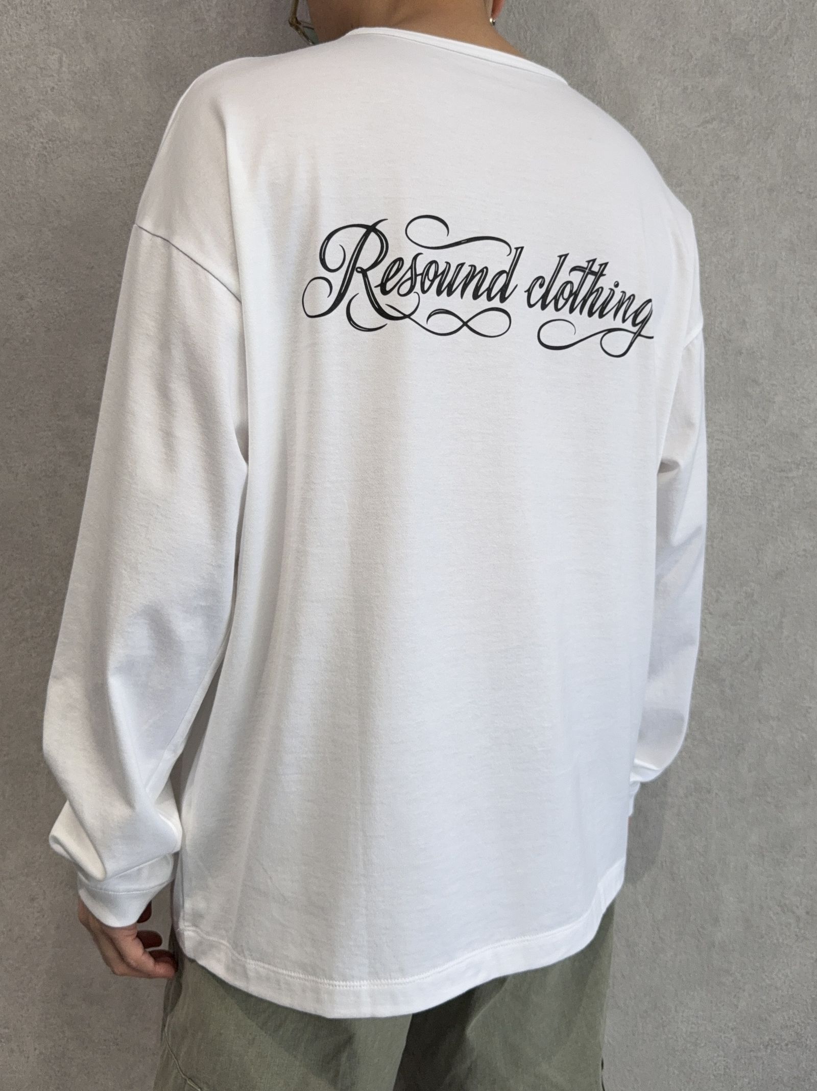 PIN ST RC OVER LONGSLEEVE TEE / RC41-T-003 / オーバーサイズ長袖バックロゴTシャツ / ホワイト