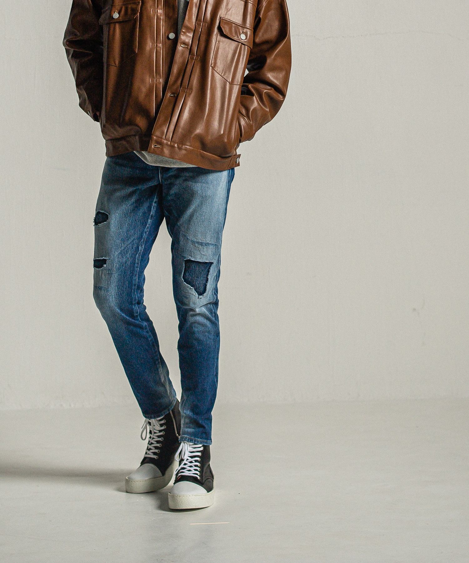 MICK DENIM JERSEY / RC34-ST-020 / デニムジャージテーパードパンツ / インディゴユーズド