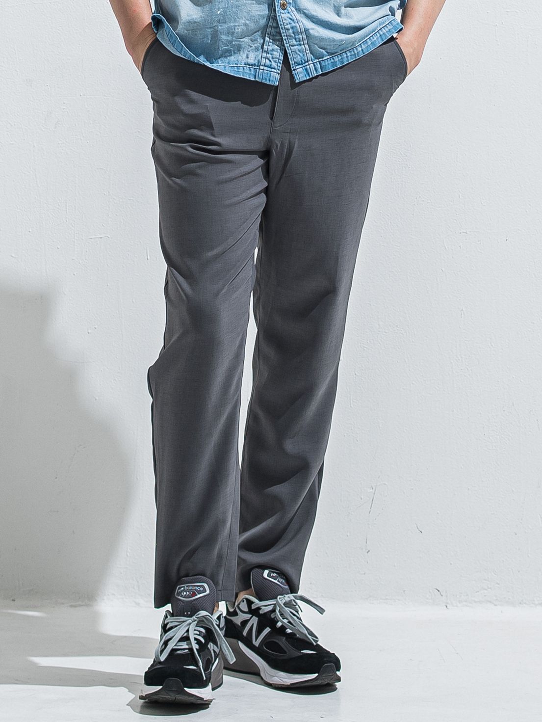 PAT WIDE EASY PANTS / RC40-ST-036BN / ワイドテーパードパンツ / ツイルグレー (4月中旬入荷予定)