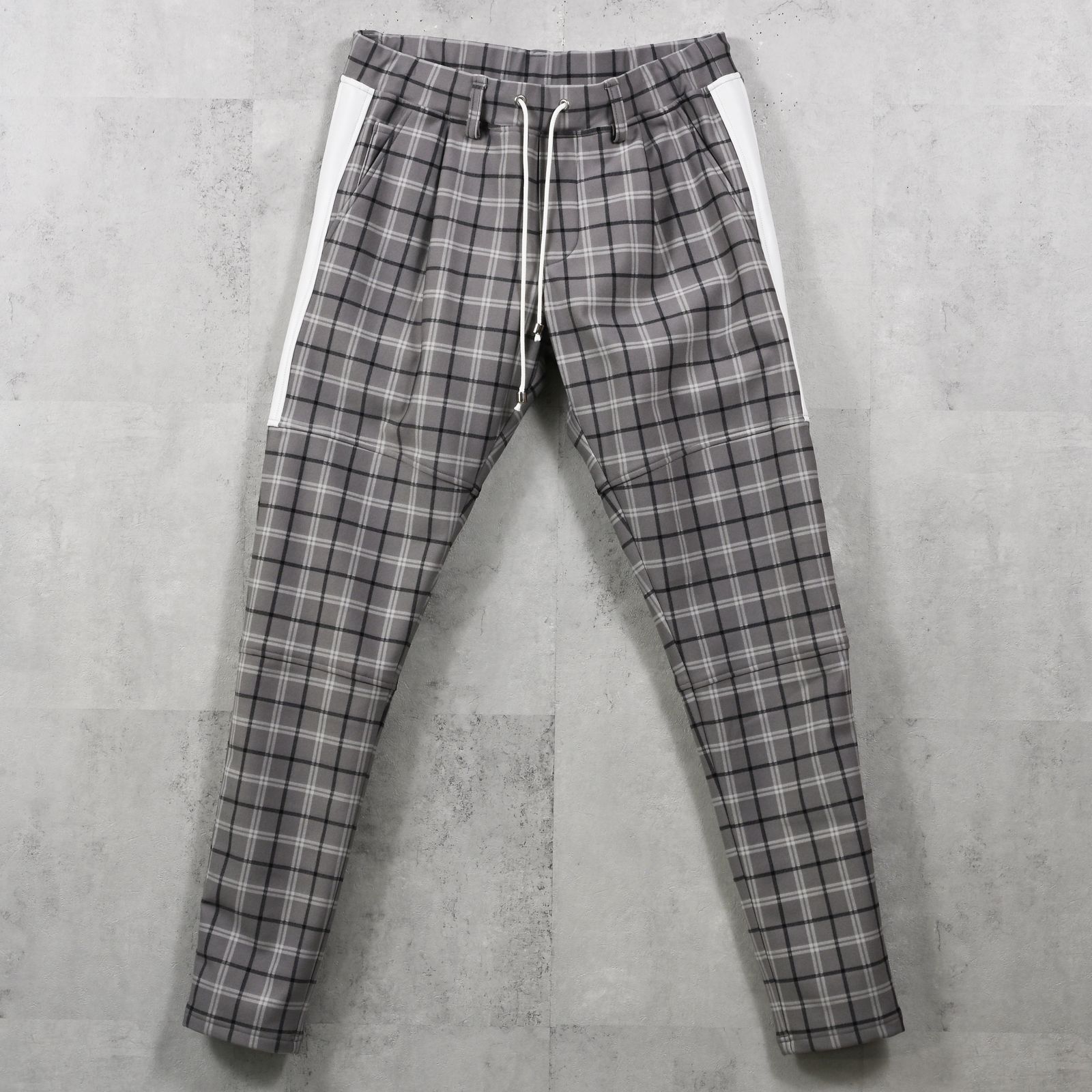 JT HEAT CHECK PT / RC42-ST-045 / 裏起毛切り替えラインタックパンツ / タータンチェック グレー (11月中旬入荷予定)