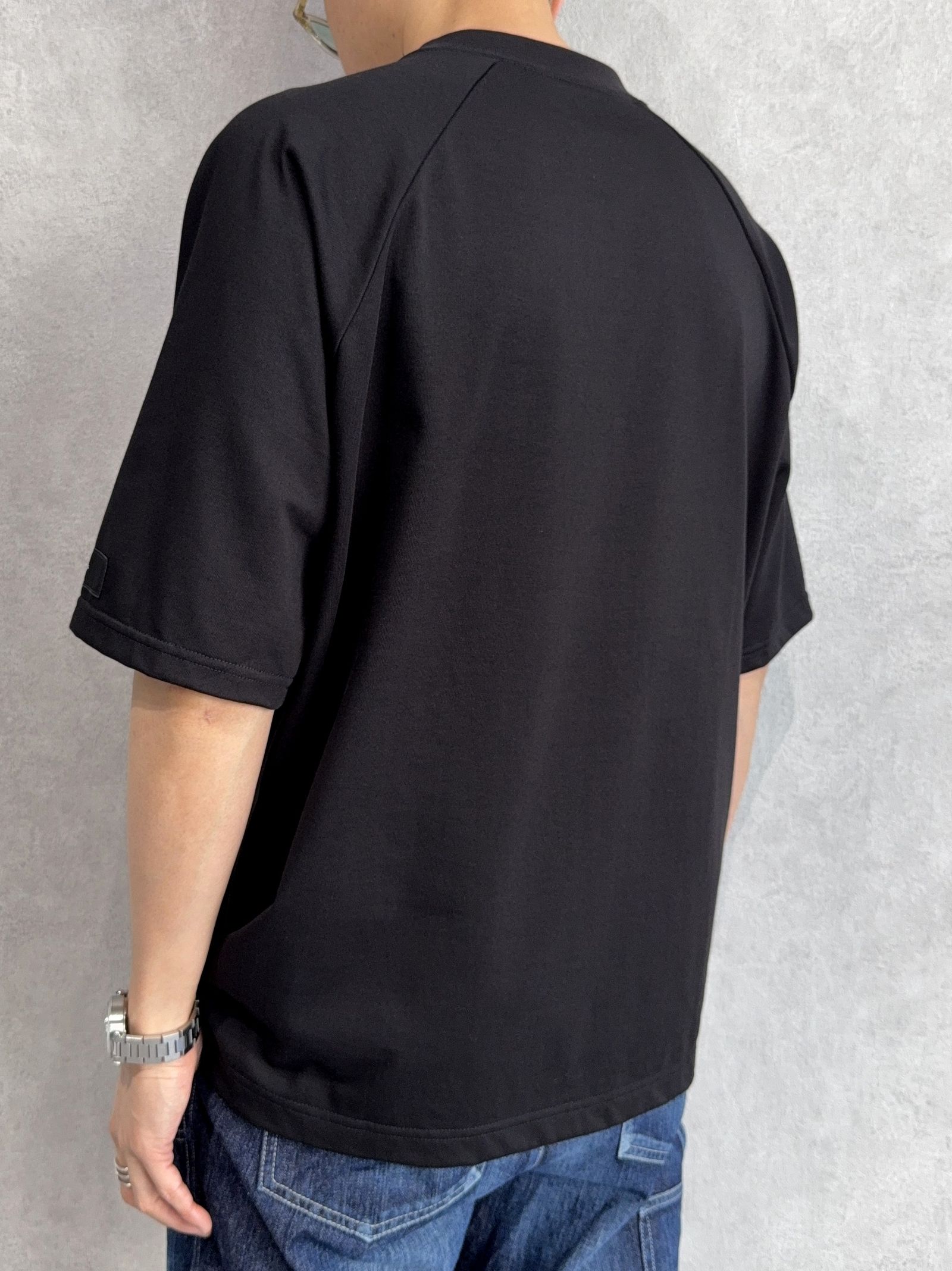 COLLEGE RAGLAN OVER TEE / RC39-T-002 / カレッジロゴラグランビッグTシャツ / ブラック