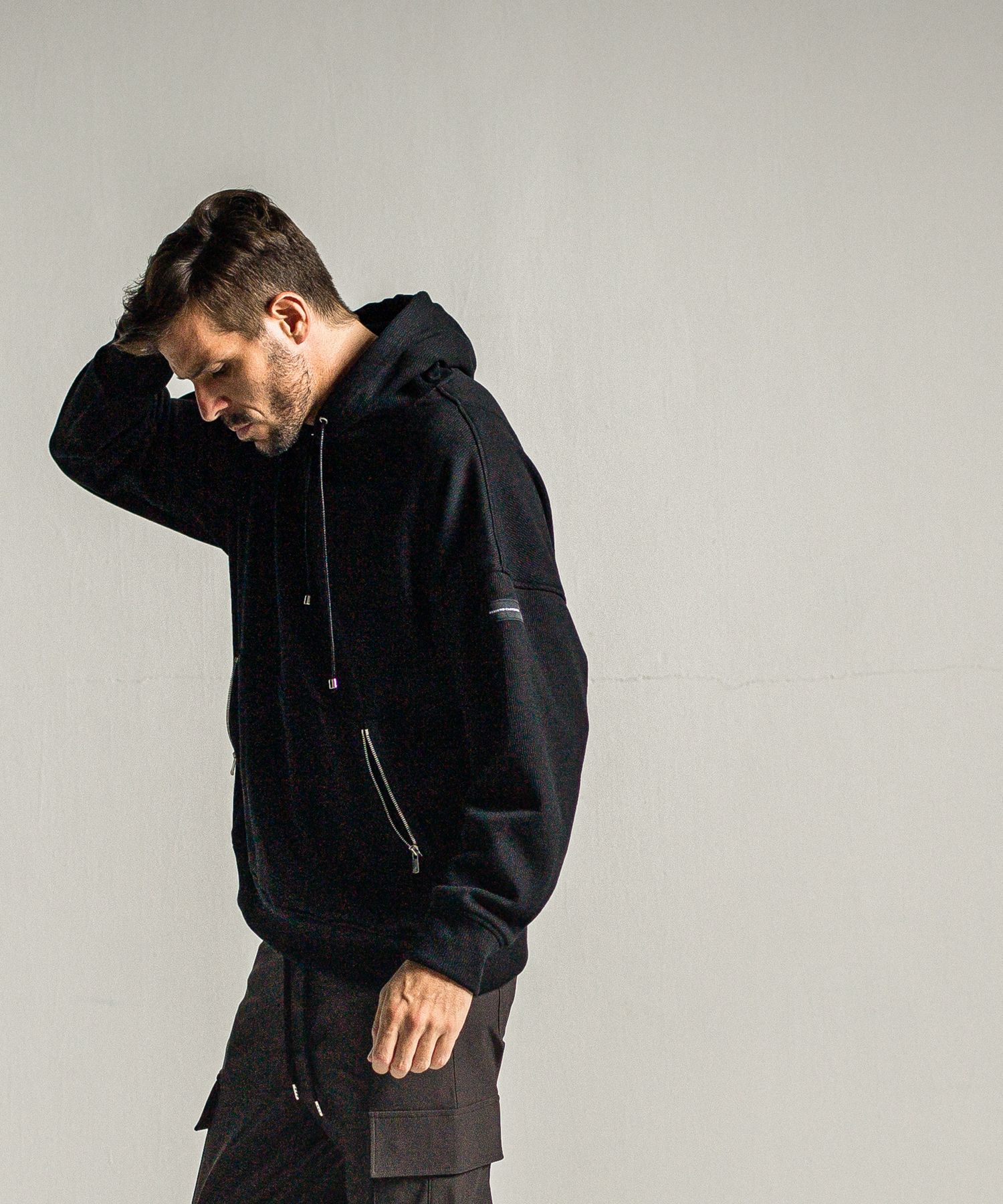SHAGGY FLEECE THERMAL PULLOVER HOODIE / RC34-C-003 / 裏起毛サーマルパーカー / ブラック