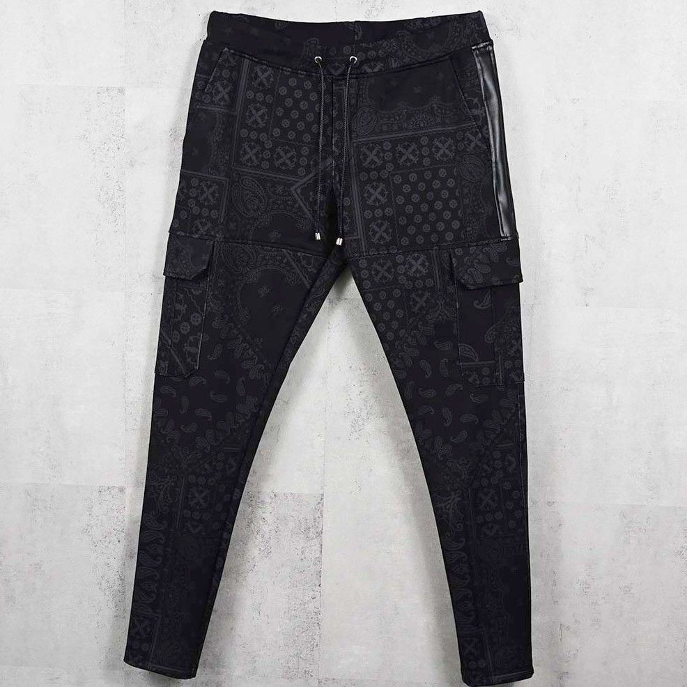 DARRELL HEAT CARGO PT / RC38-ST-010H / 裏起毛カーゴラインパンツ / ペイズリーブラック (11月上旬入荷予定)