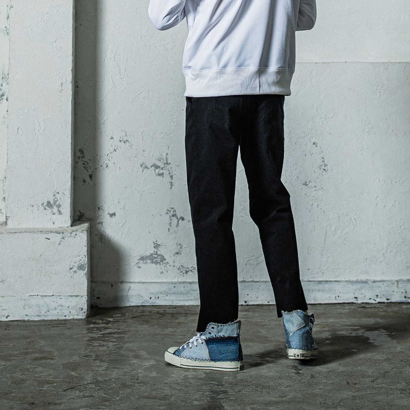 EX DENIM JERSEY WIDE PT / RC35-ST-016WTD / デニムジャージワイドパンツ / ブラック