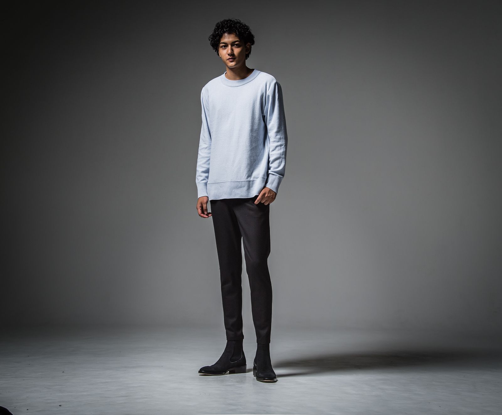 OUT SEAM SWEATER / RC30-K-001 / アウトシームニット / サックス