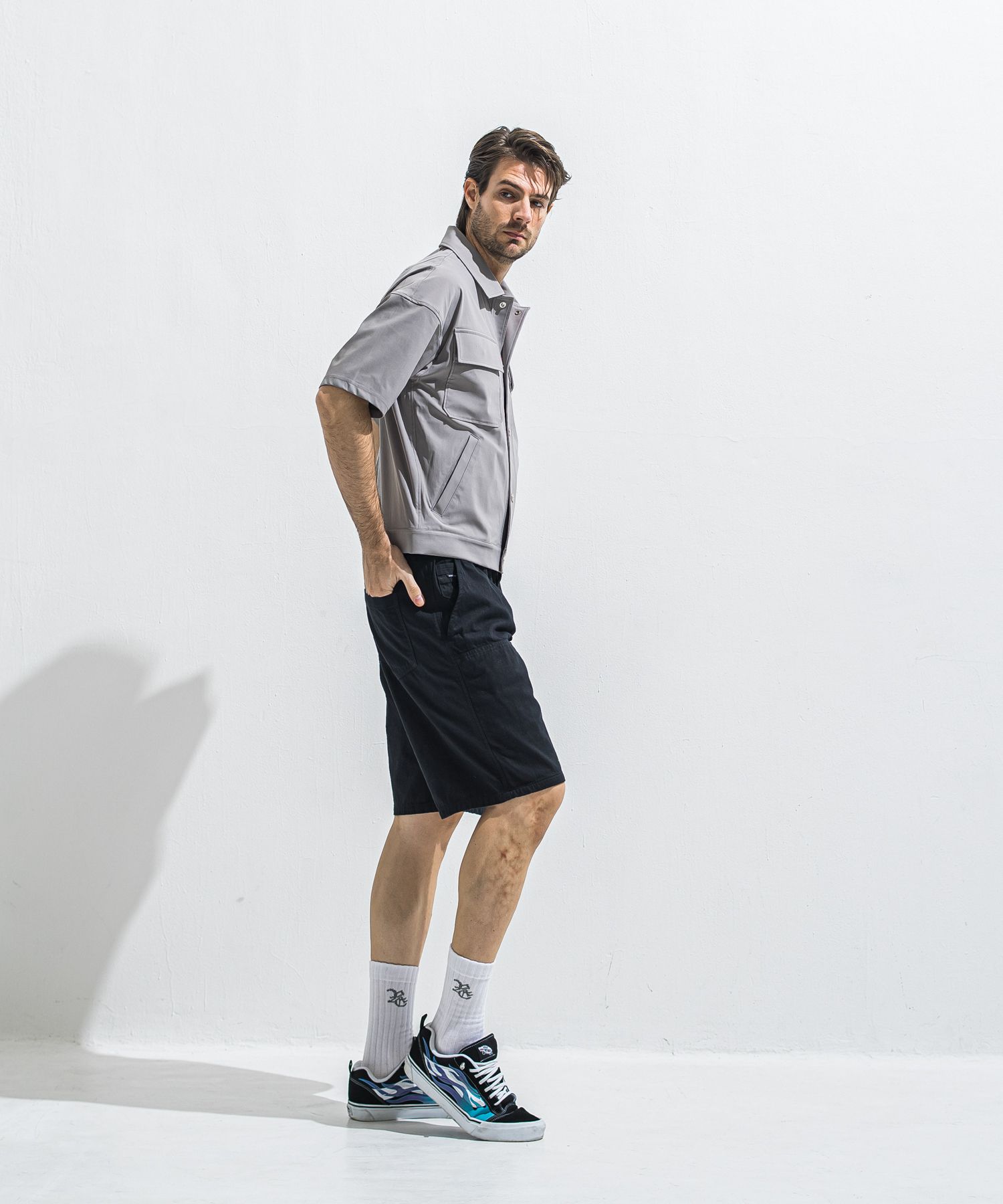 CPO HAFE SHIRTS JK / RC40-SH-003 / 半袖ナイロンCPOジャケット / グレー (5月上旬入荷予定)