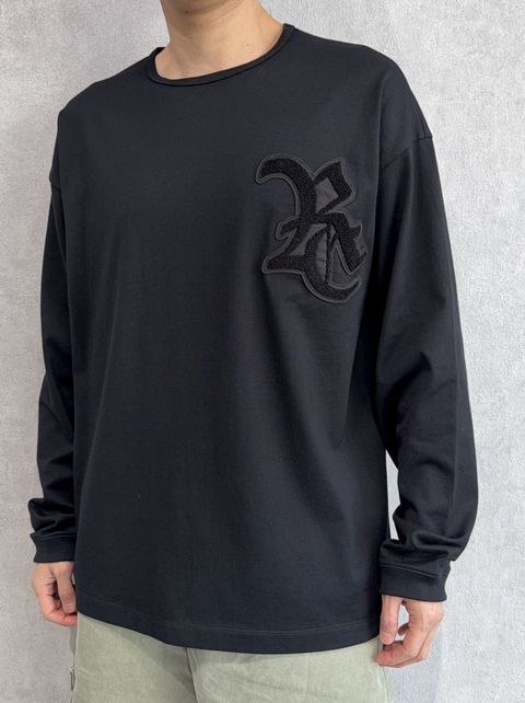 RC OVER LONGSLEEVE TEE / RC41-T-001 / オーバーサイズ長袖RCロゴワッペンTシャツ / ブラック×ブラック