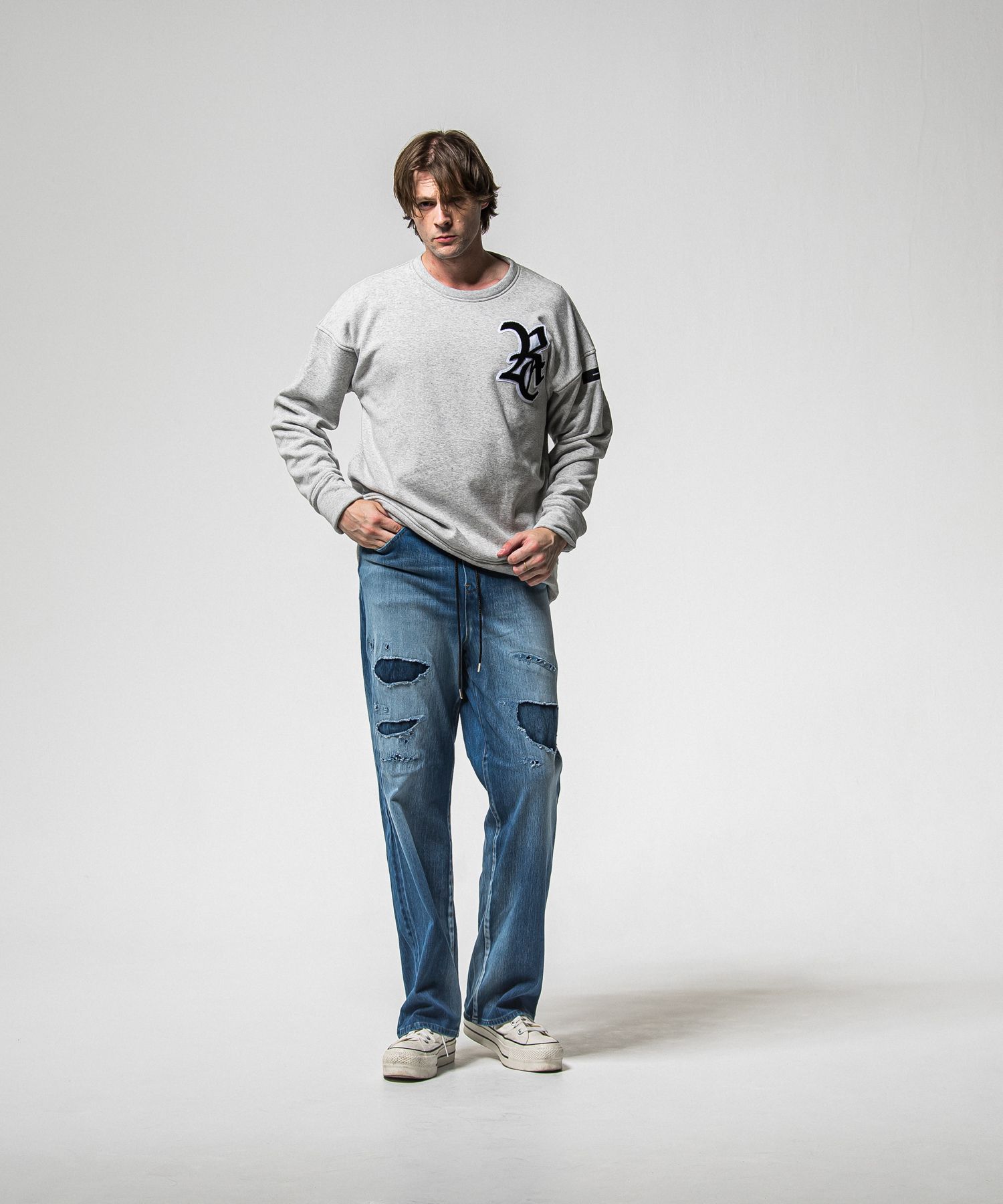KING DENIM JERSEY / RC38-ST-005 / デニムジャージバギーワイドパンツ / インディゴクラッシュ (12月中旬入荷予定)