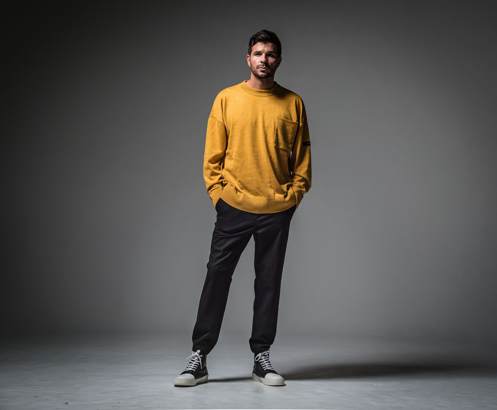POCKET OVER SWEATER / RC30-K-002 / ポケットルーズニット / キャメル