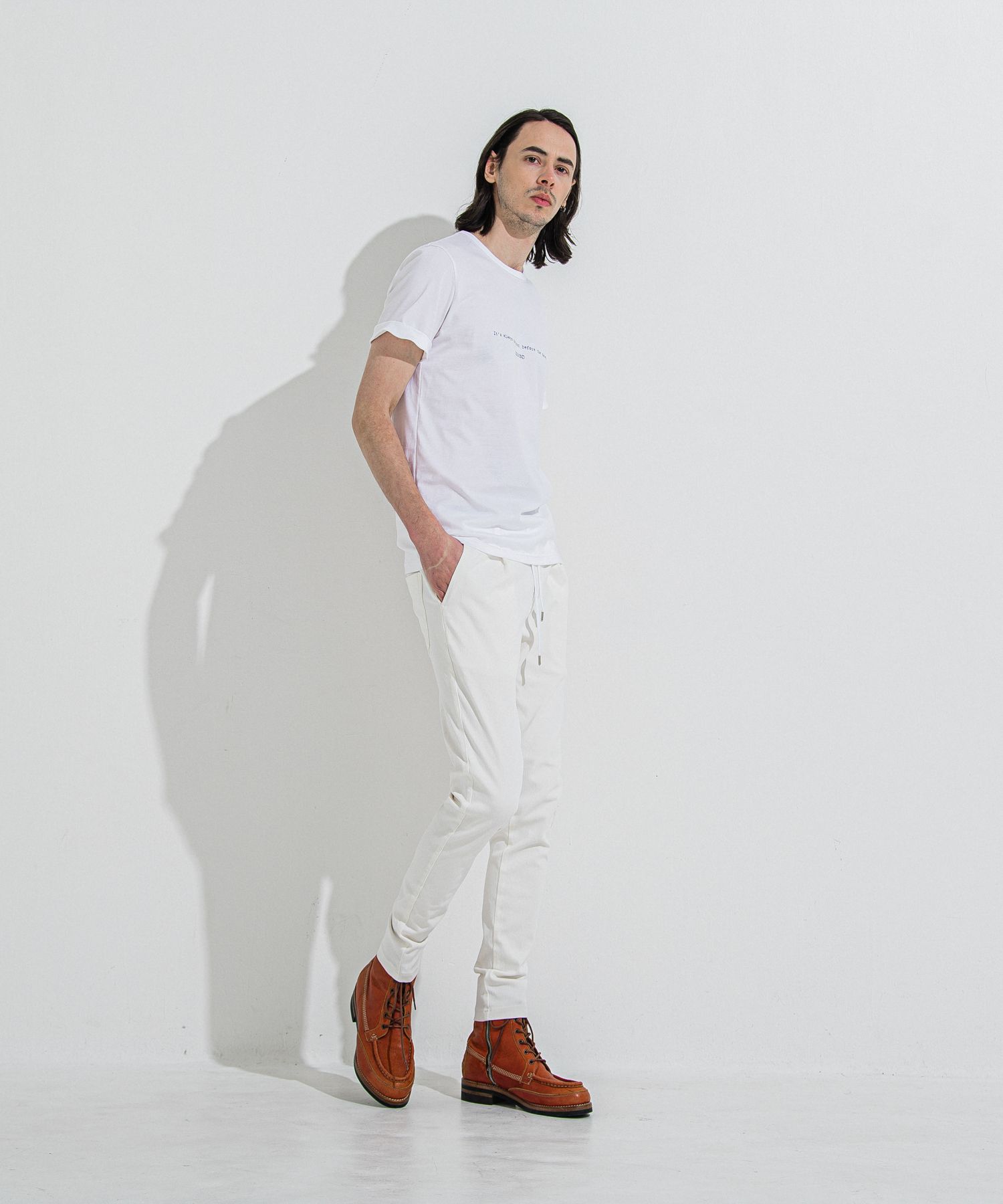 DENIM JERSEY CHRIS EASY TUCK PT / RC36-ST-016TD / ライトオンスデニムジャージイージータックパンツ / ホワイト
