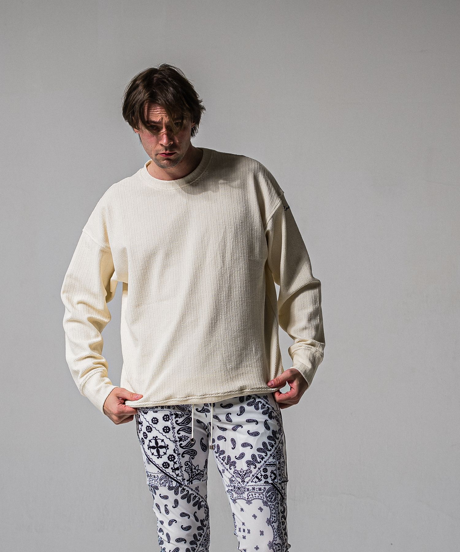 BLISTER TRAINER / RC39-C-004 / ブリスターニットトレーナー / オフホワイト (1月中旬入荷予定)