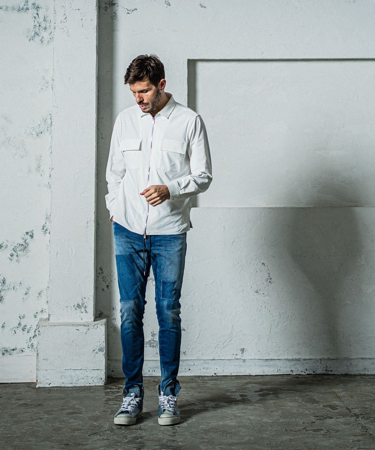 MICK DENIM JERSEY / RC35-ST-020 / デニムジャージテーパードパンツ / インディゴリメイク