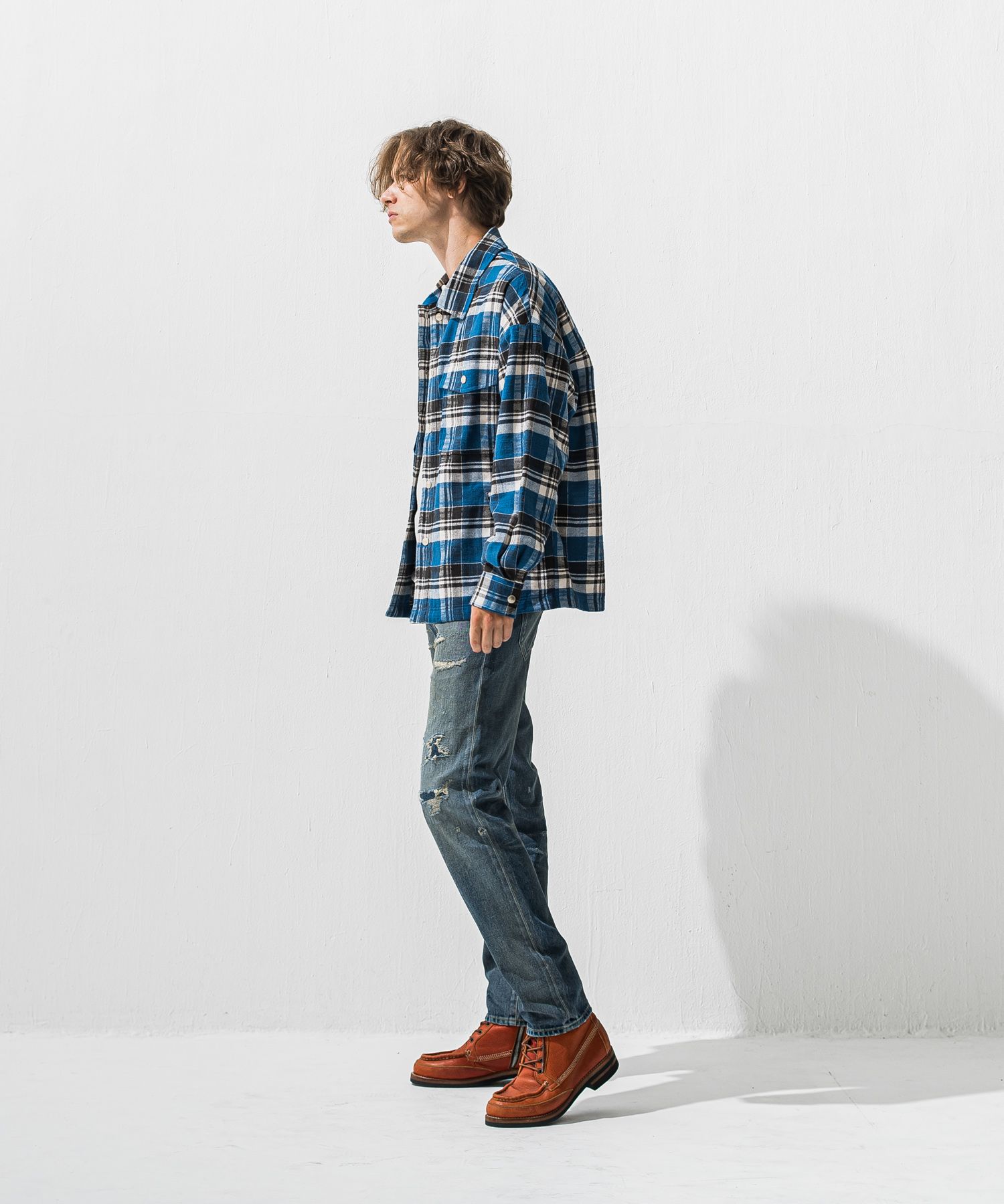 OLD SLABL CHECK JK / RC42-JK-005 / チェックCPOジャケット / ブルー (12月下旬入荷予定)