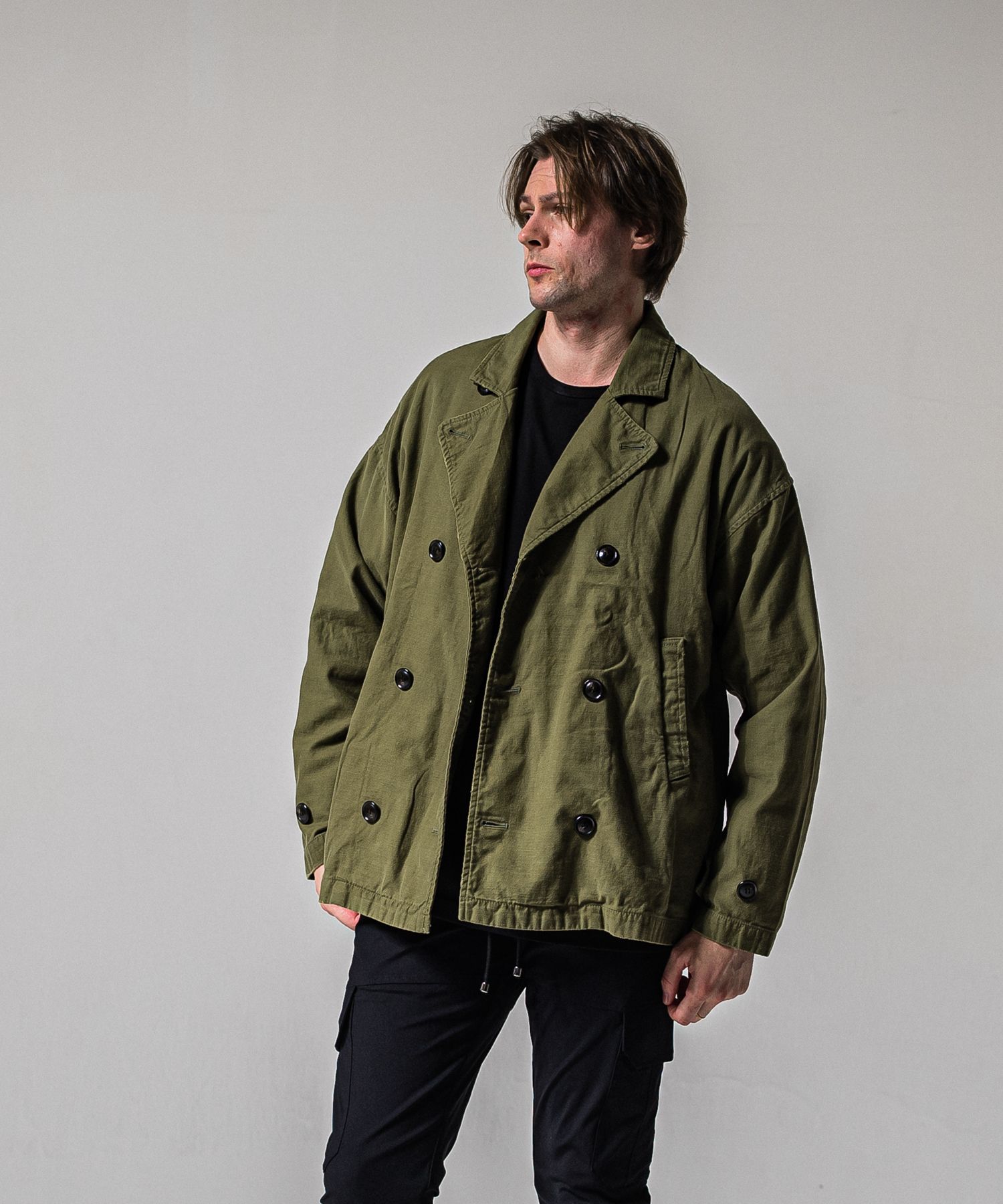 MV OVER PCOAT / RC39-JK-006 / ミリタリーピーコートジャケット / カーキ (2月上旬入荷予定)