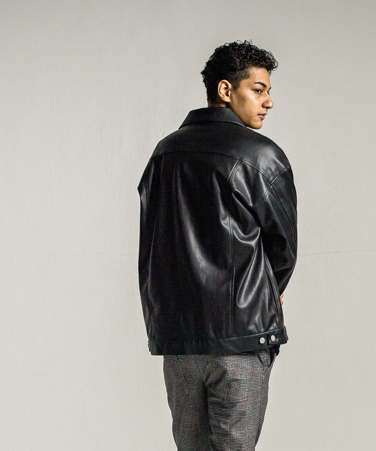 LEATHER OVER 2ND G / RC34-JK-002 / エコレザーGジャン / ブラック