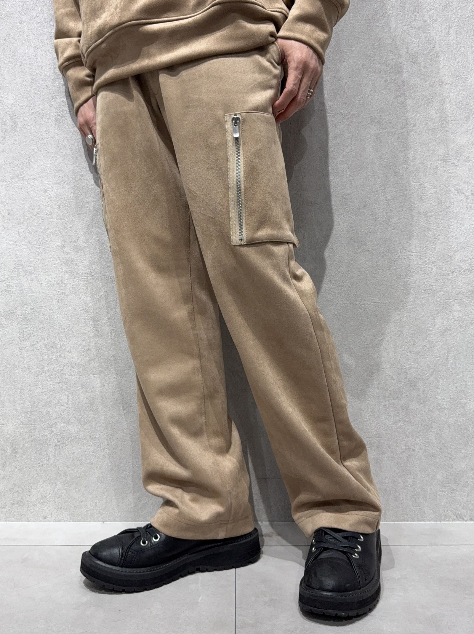 DAVID CARGO PANTS / RC38-ST-040 / スエードワイドカーゴパンツ / ブラウン