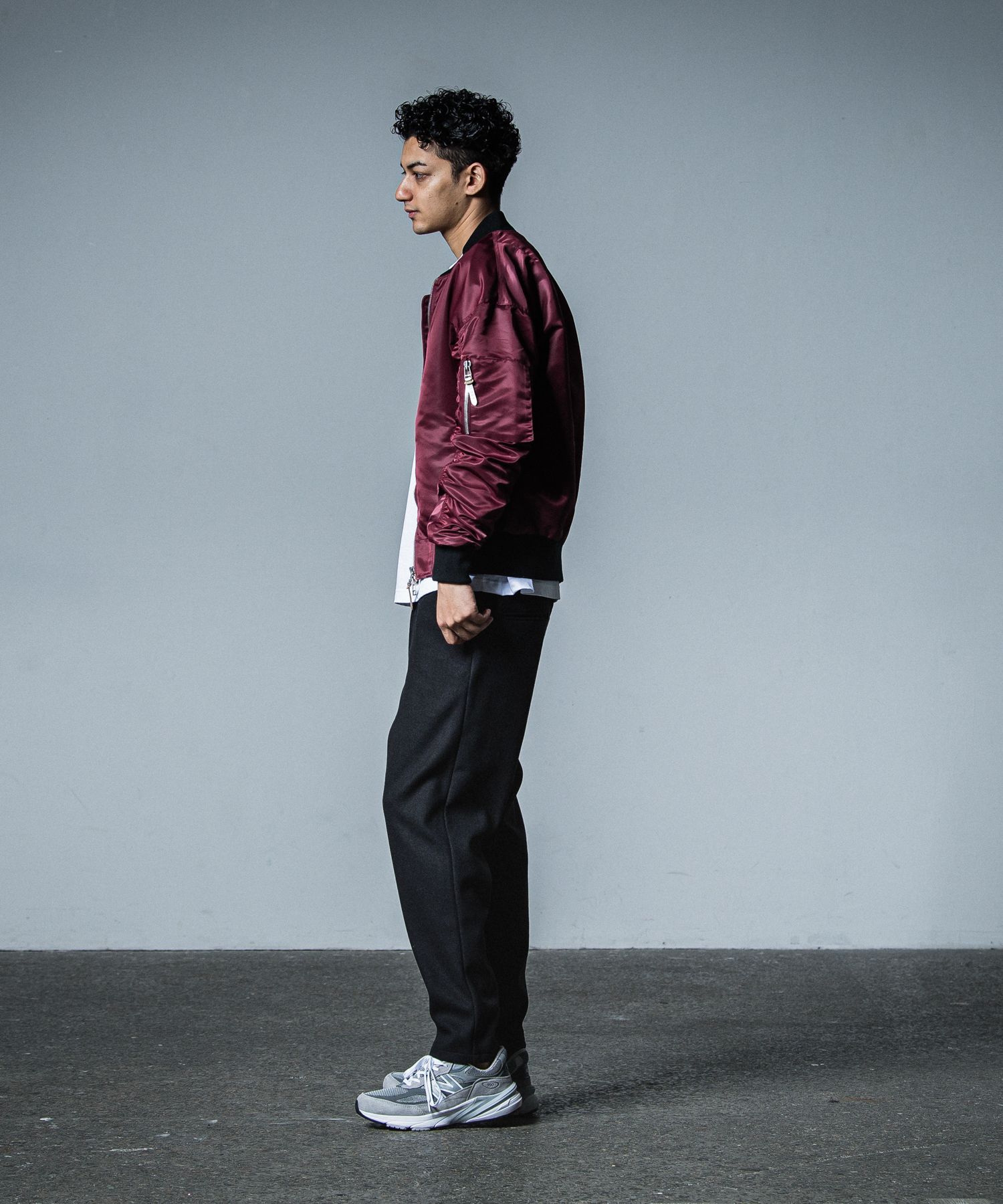 PAT WIDE EASY PANTS / RC33-ST-036BN / ワイドテーパードパンツ / ブラックメルトン