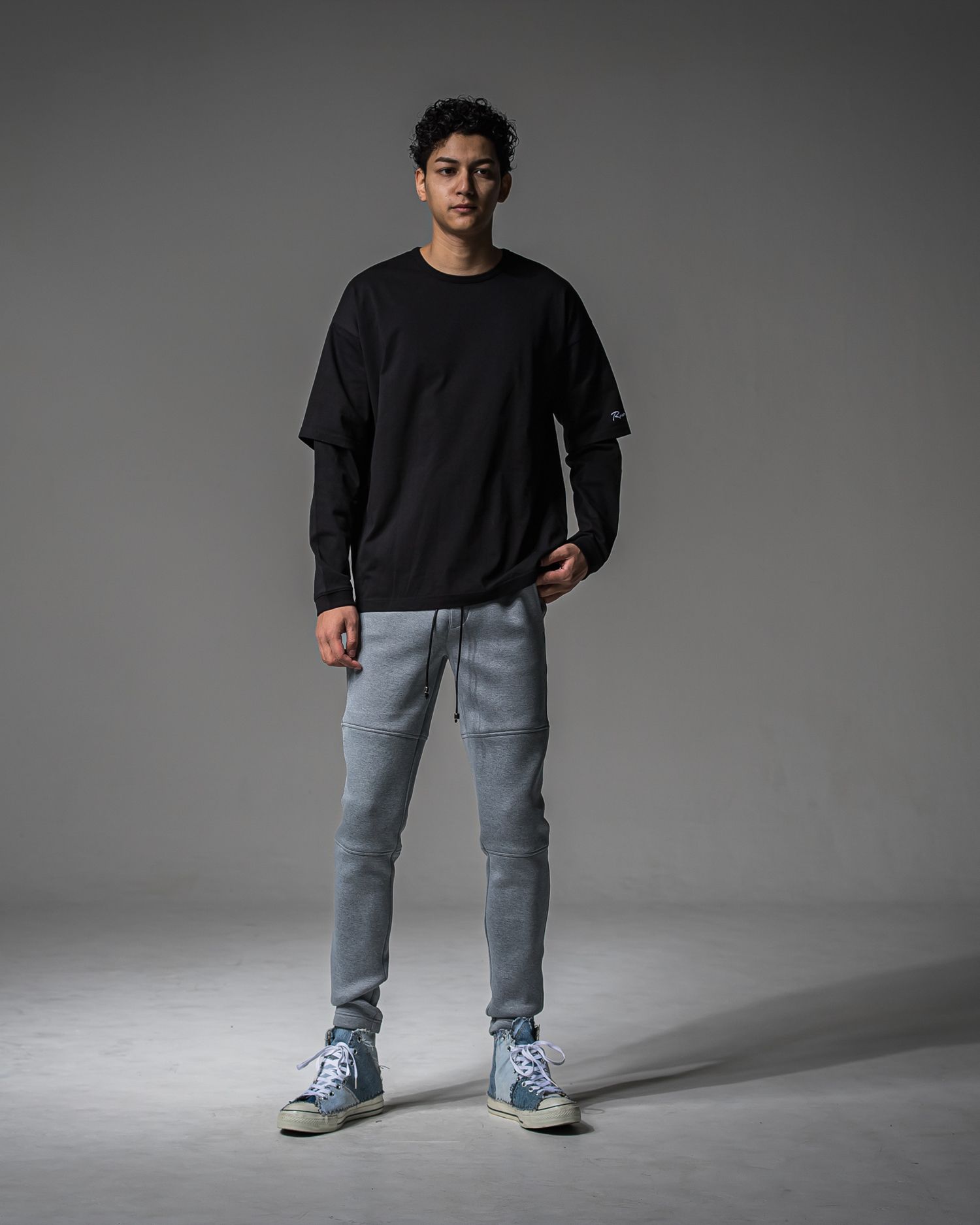 FAKE LAYERED LONG SLEEVE / RC37-T-004 / レイヤードロングスリーブTシャツ / ブラック