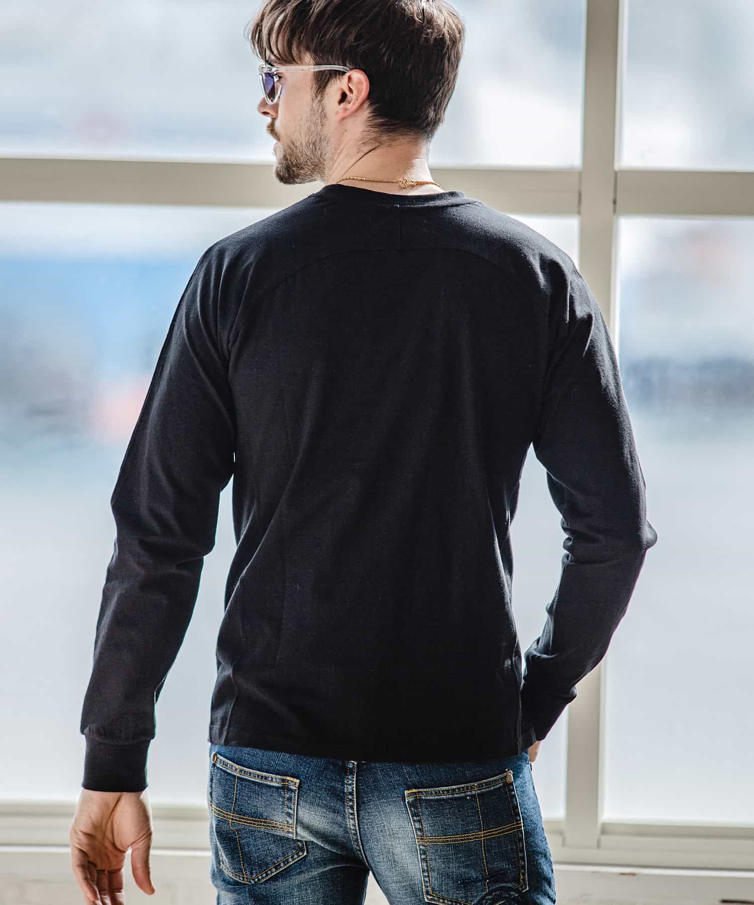 tomoママ1PIU1UGUALE3 RELAX ハイネックロゴ長袖T M 1PIU1UGUALE3 RELAX - サガラ刺繍ダブルロゴ長袖Tシャツ / ust