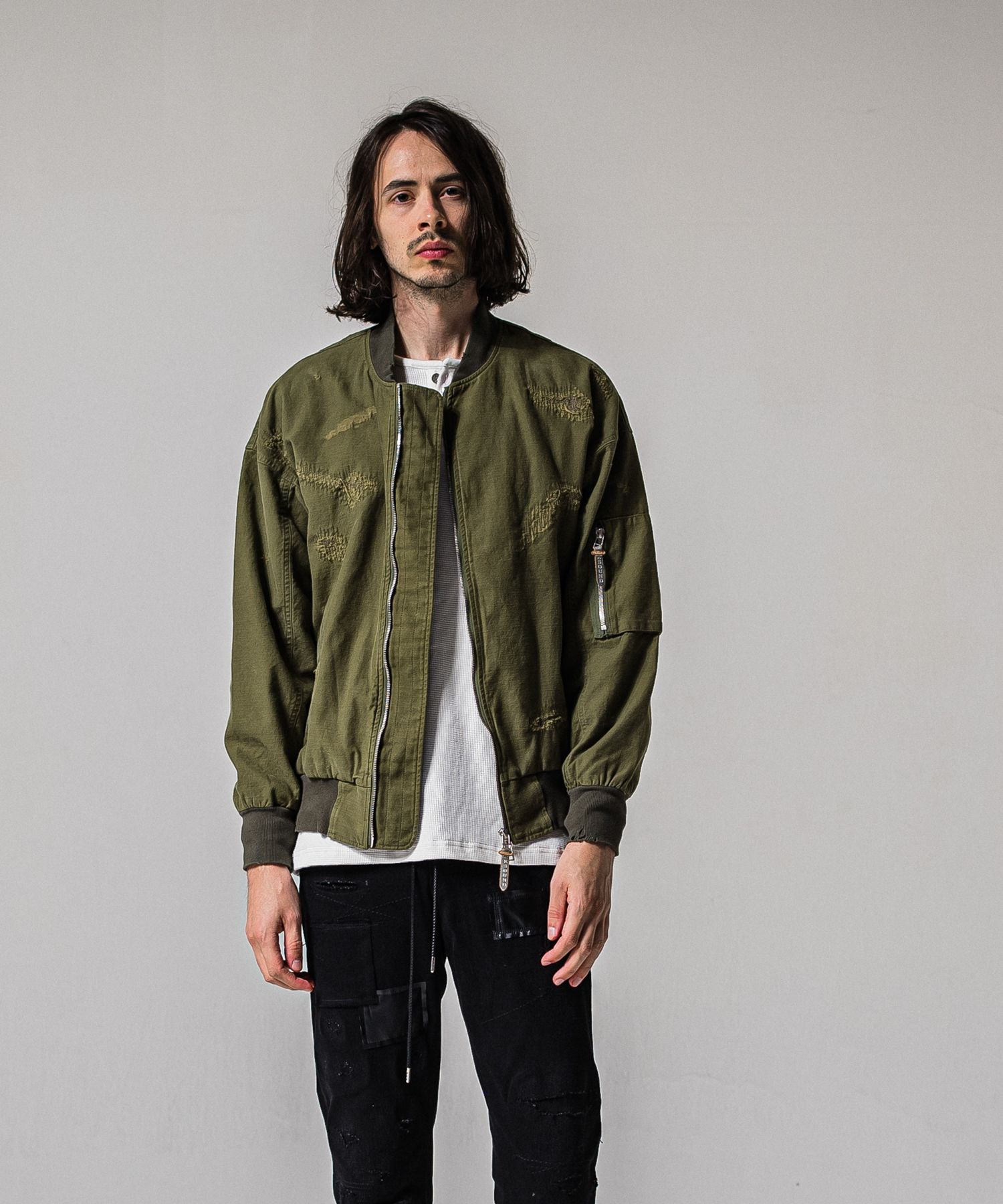 LIGHT DAVID JACKET / RC39-JK-002 / ミリタリーライトMA-1 / カーキクラッシュ (2月下旬入荷予定)