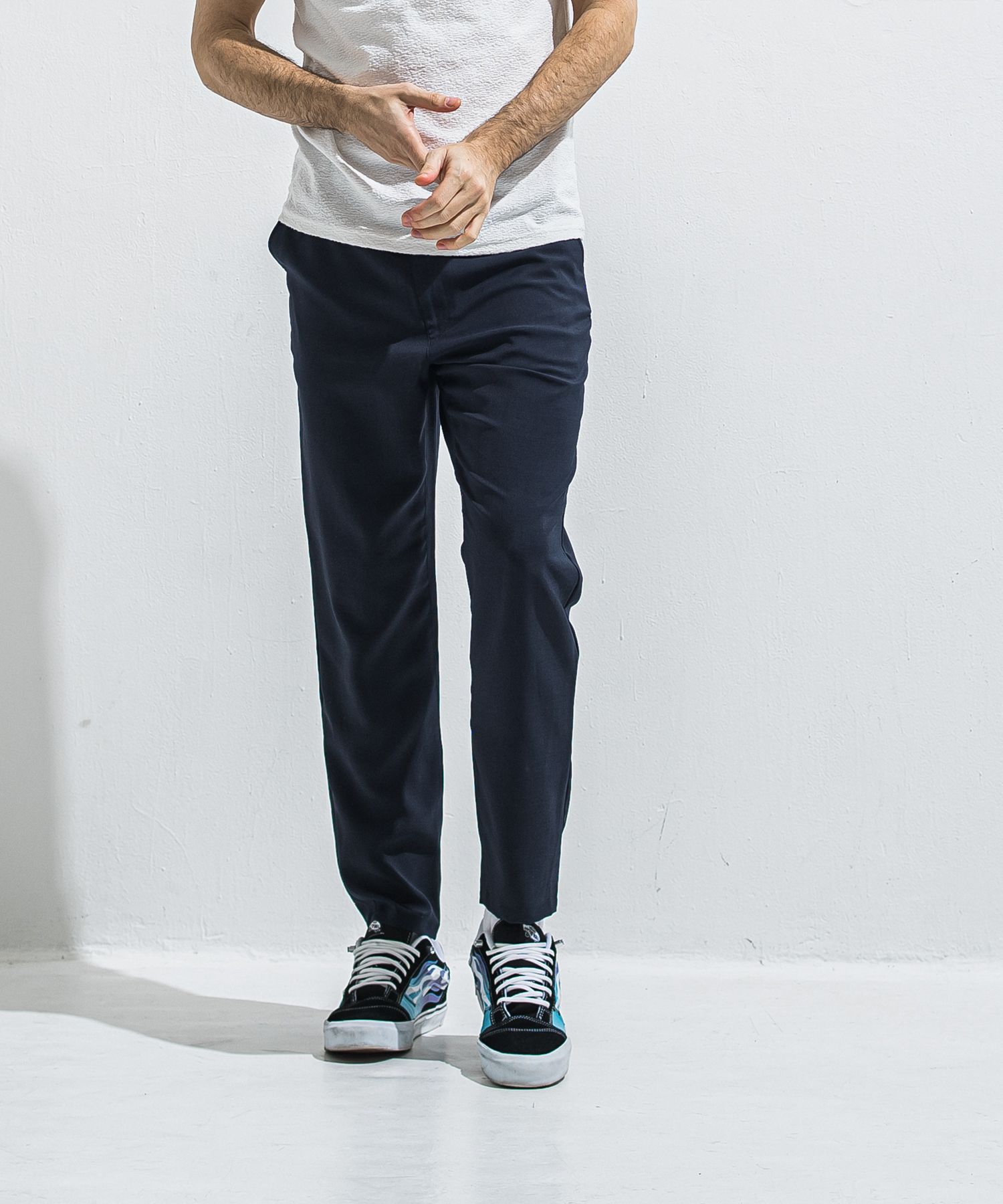 PAT WIDE EASY PANTS / RC40-ST-036BN / ワイドテーパードパンツ / ツイルネイビー (4月中旬入荷予定)