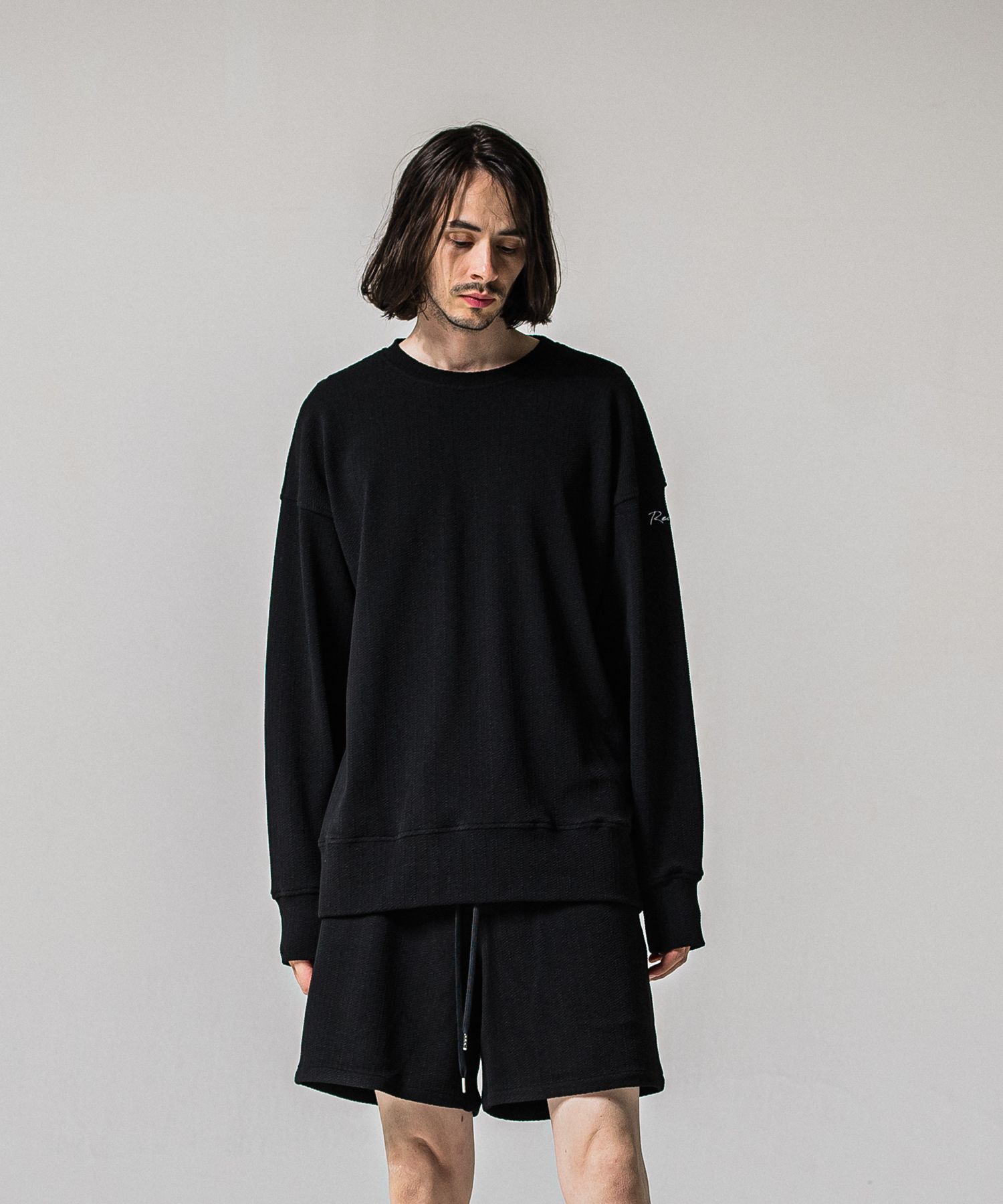 BLISTER TRAINER / RC39-C-004 / ブリスターニットトレーナー / ブラック (1月中旬入荷予定)