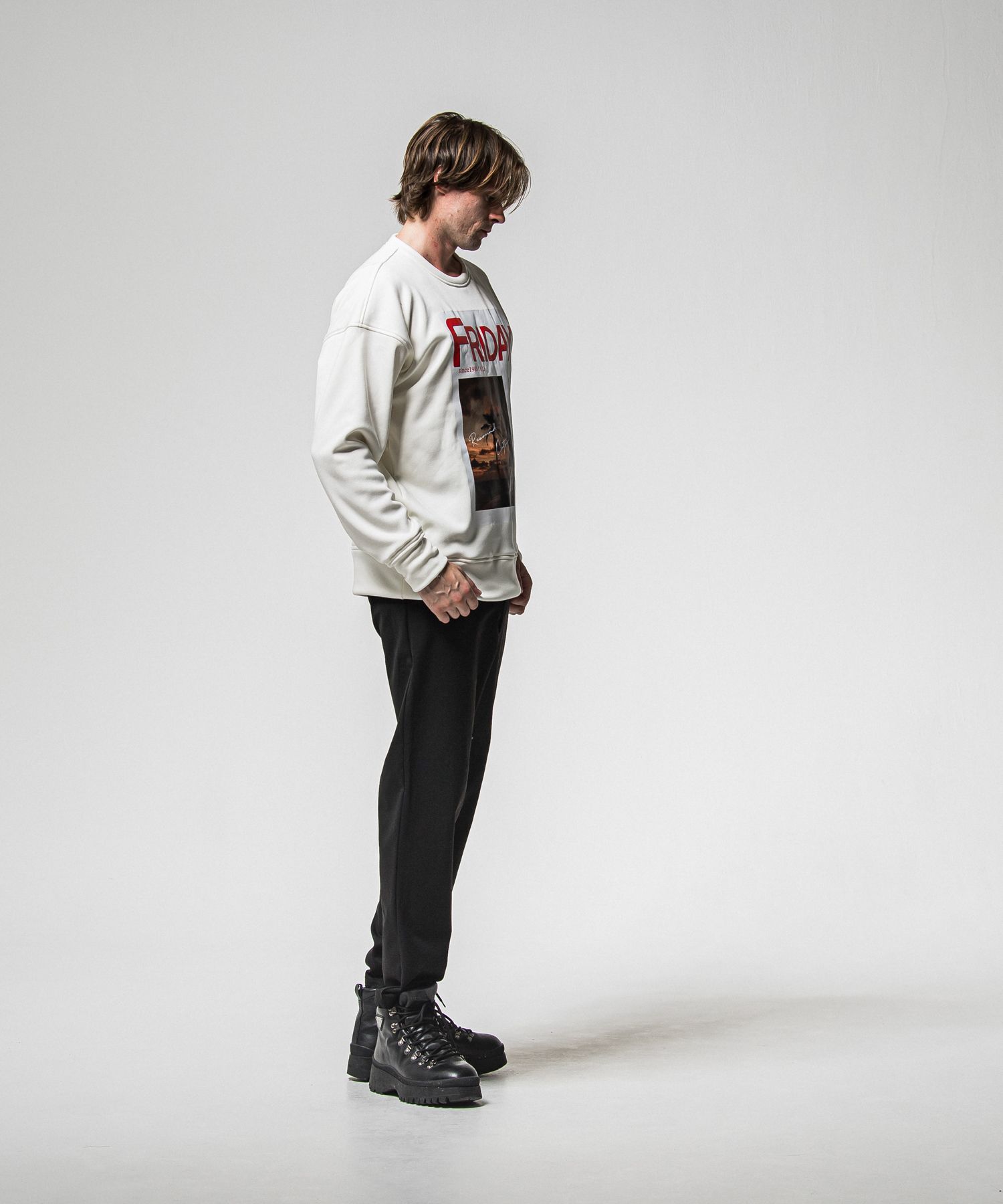 【FRIDAYコラボ】 FRIDAY OLD COVER VELOURS FLEECE TRAINER / RCF1-C-002 / 裏起毛FRIDAYオールドカバートレーナー / ホワイト (11月上旬入荷予定)