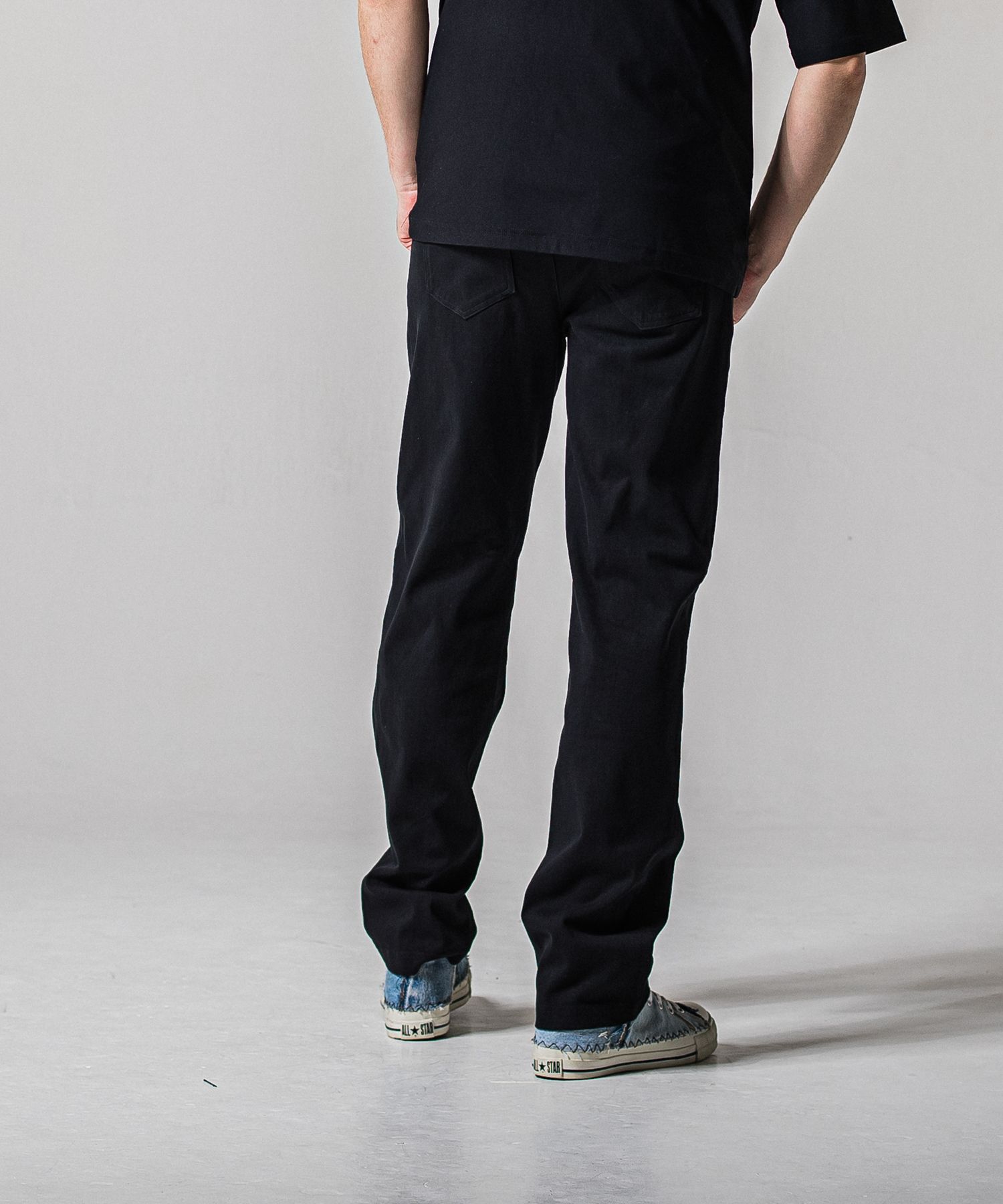 DENIM JERSEY WIDE PT / RC39-ST-016WTD / ライトオンスデニムジャージ ワイドパンツ / ブラック (1月下旬入荷予定)