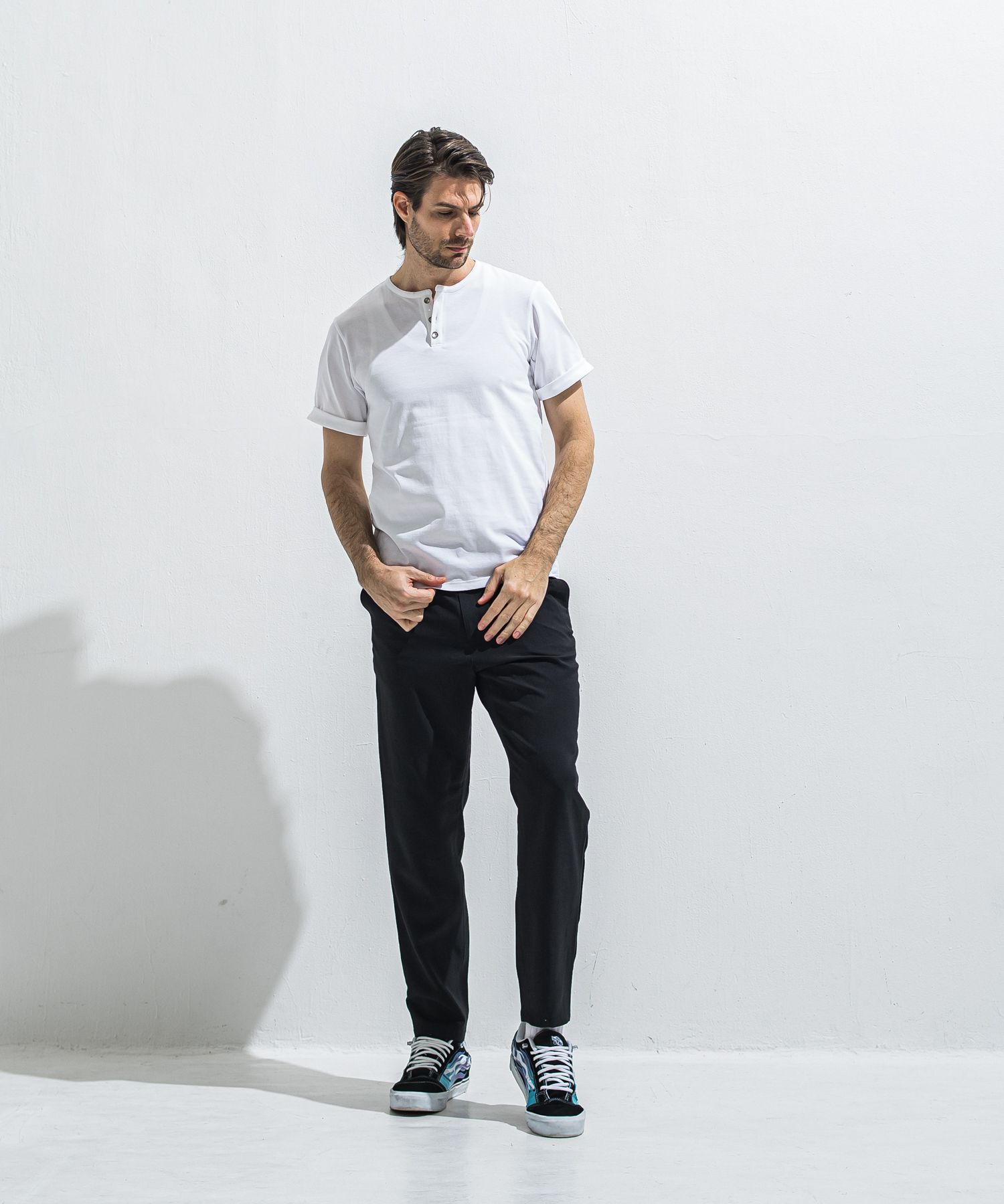 PAT WIDE EASY PANTS / RC40-ST-036BN / ワイドテーパードパンツ / ツイルブラック (4月中旬入荷予定)