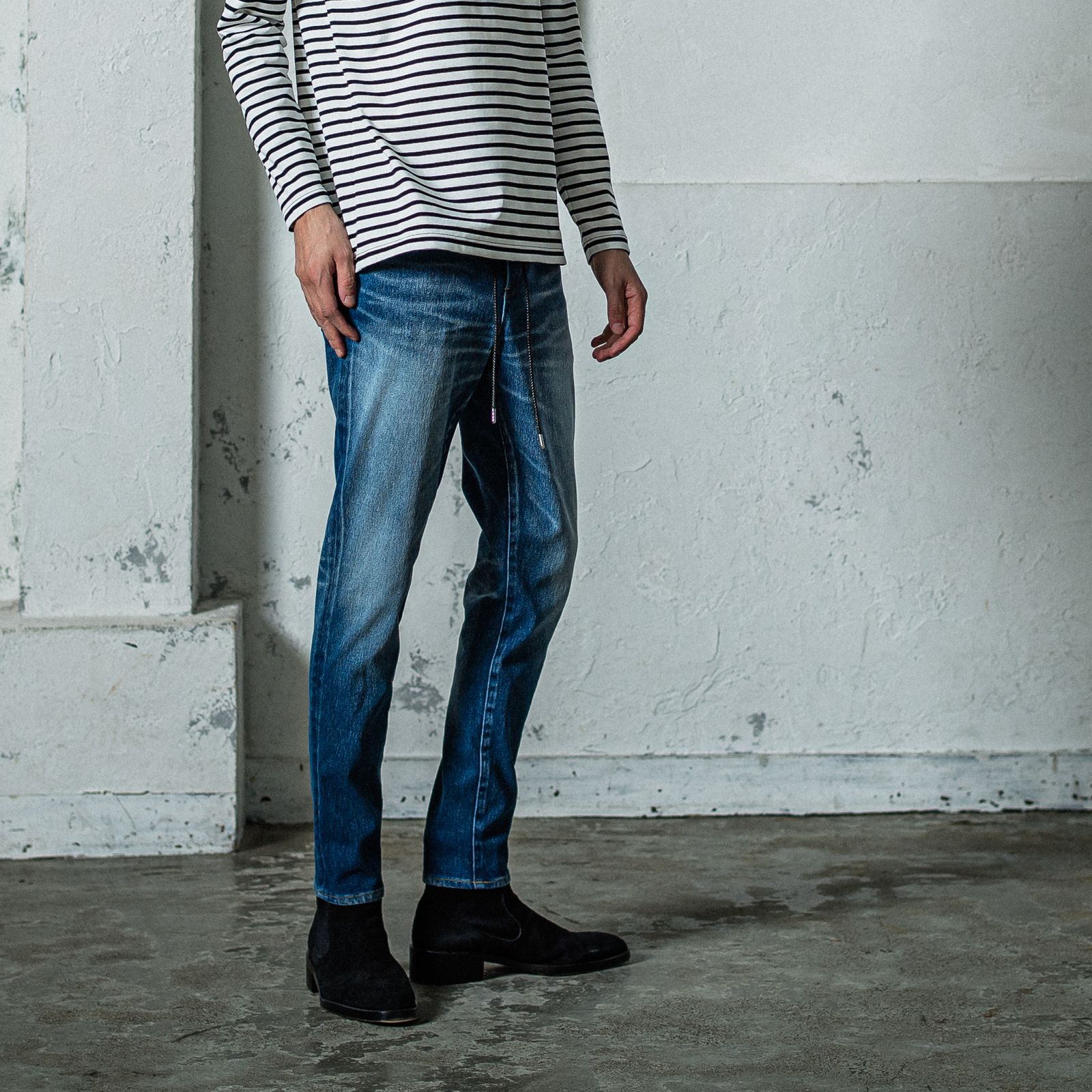 MICK DENIM JERSEY / RC35-ST-020 / デニムジャージテーパードパンツ / インディゴユーズド