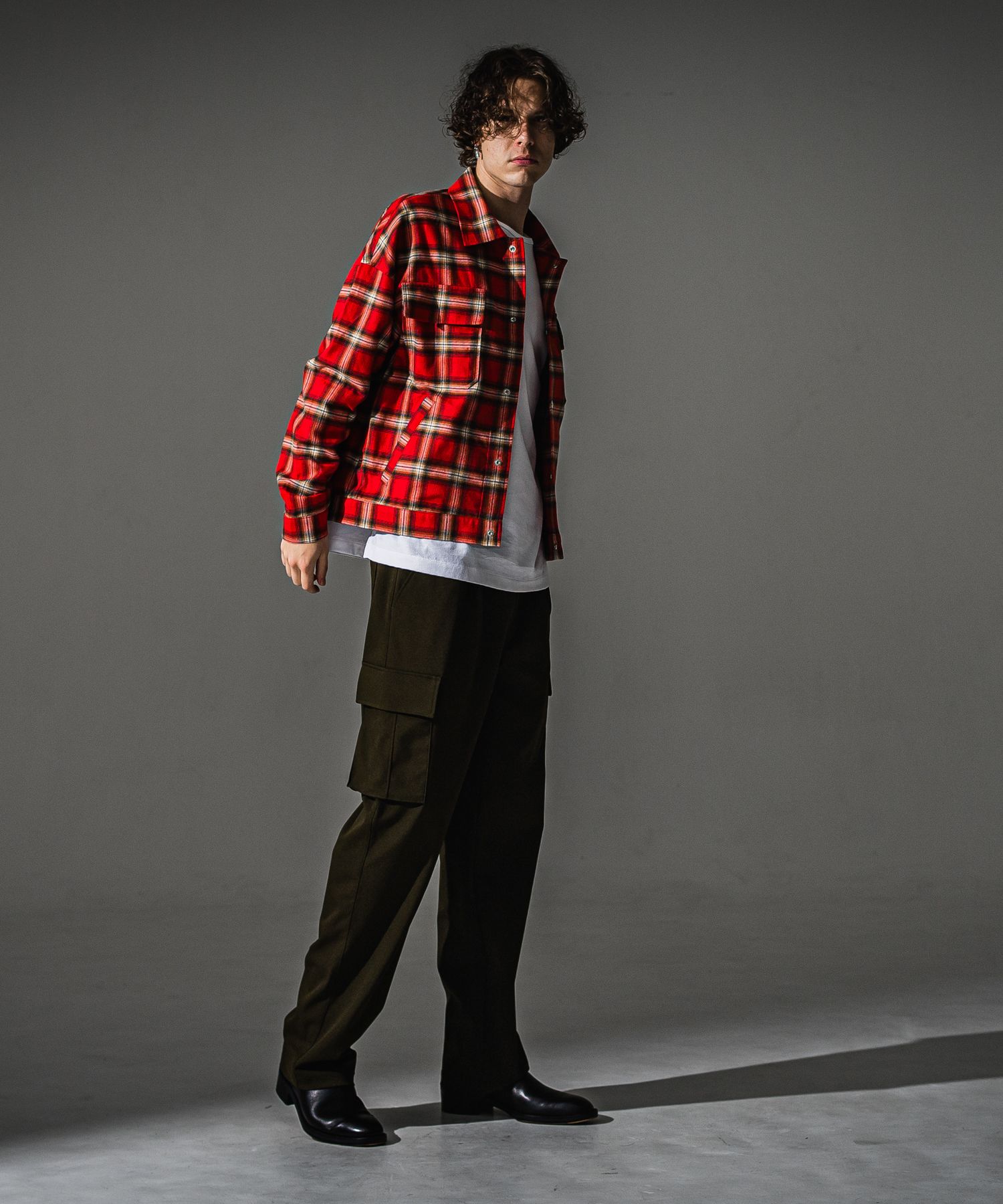 CHECK SHIRT JACKET / RC41-SH-003 / チェックシャツジャケット / レッド (8月下旬入荷予定)