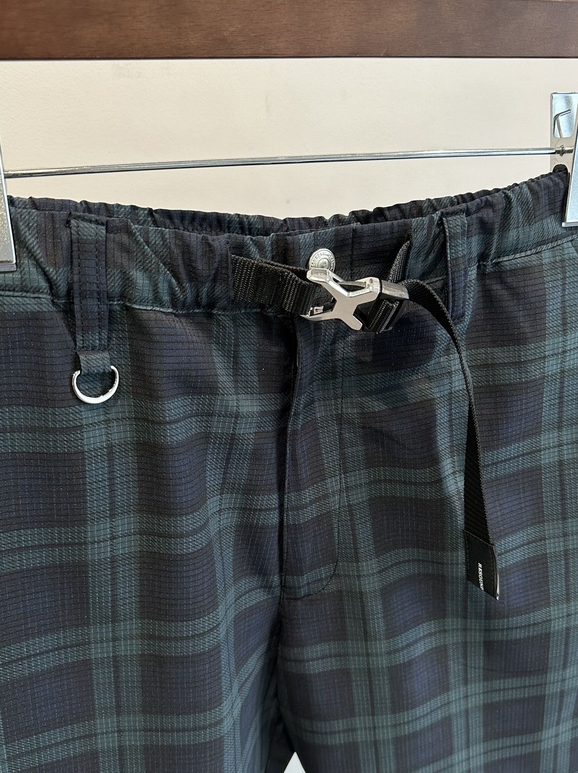 PAT WIDE EASY PANTS / RC32-ST-036 / ベルト付きテーパードワイドパンツ / グリーンチェック