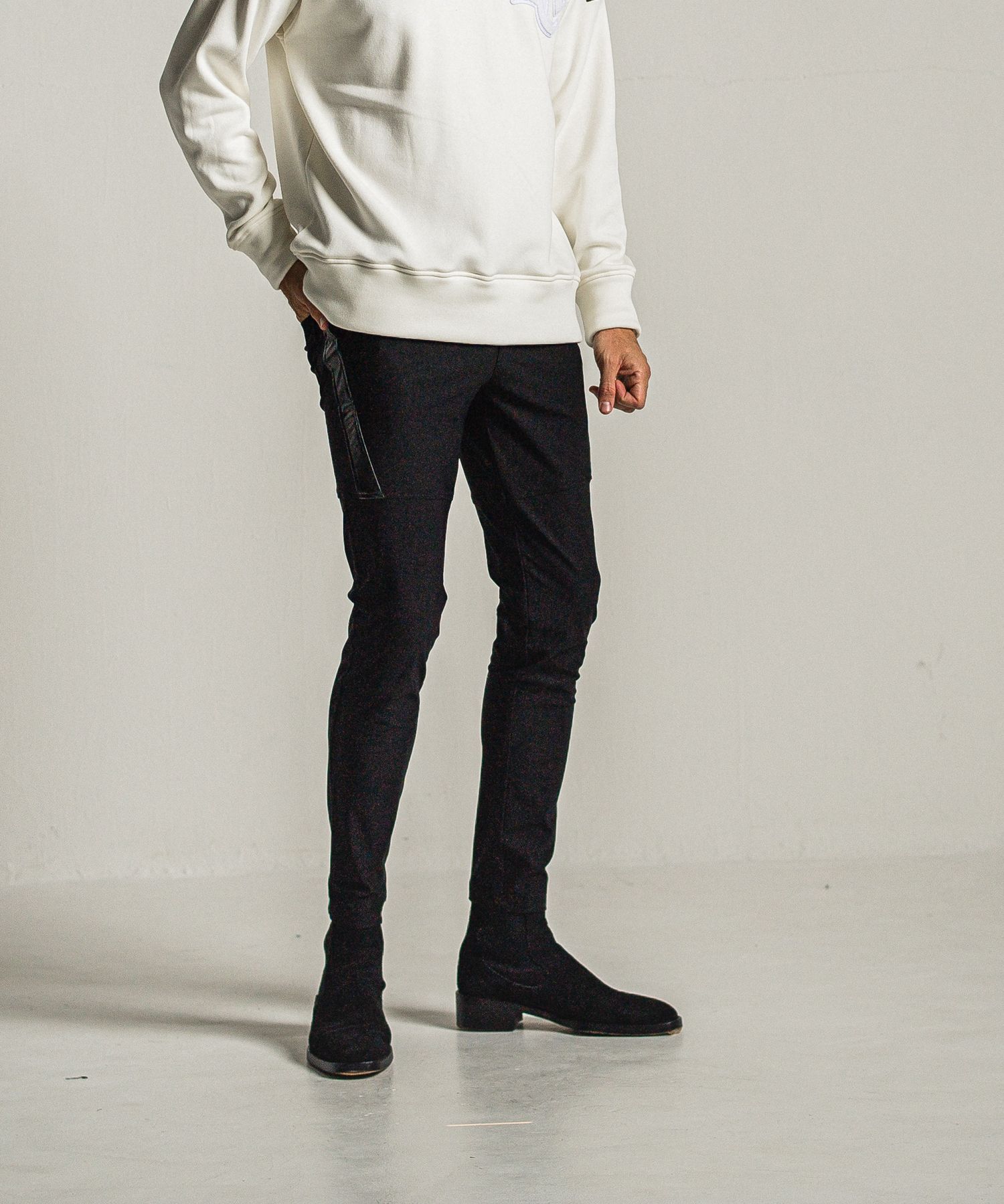 TYLER PANTS / RC34-ST-026H / 裏起毛レザーラインイージーパンツ / ブラック