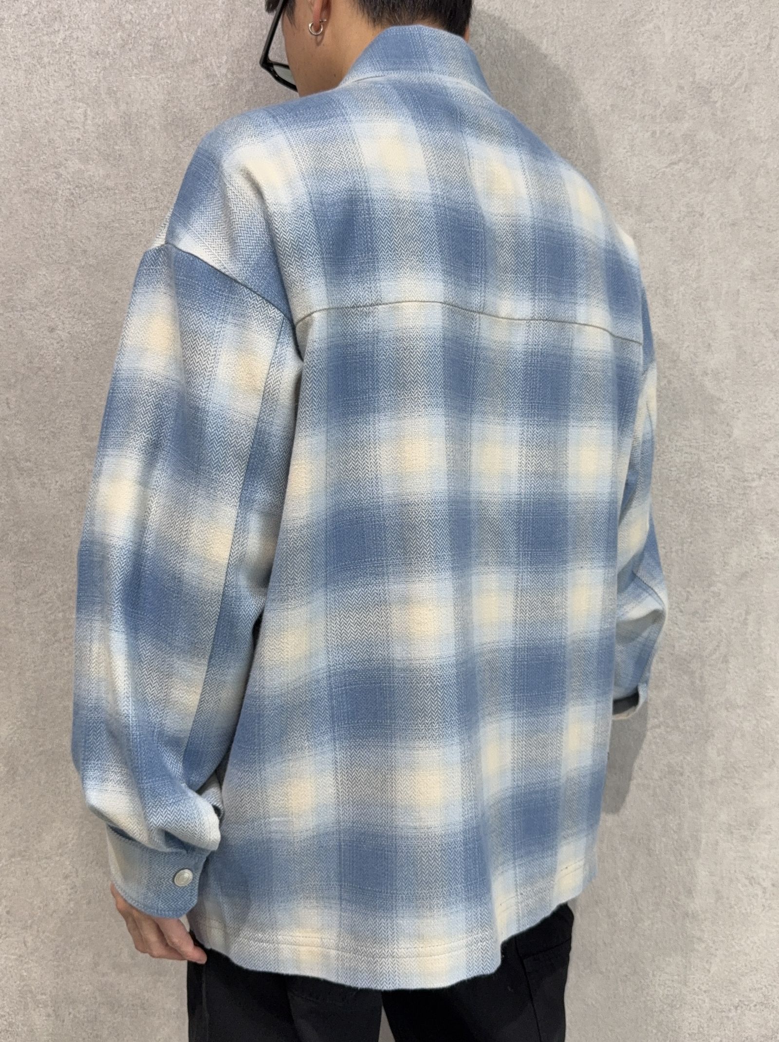 FLANNEL CHECK JK / RC41-JK-006 / フランネルチェックCPOジャケット / サックスブルー