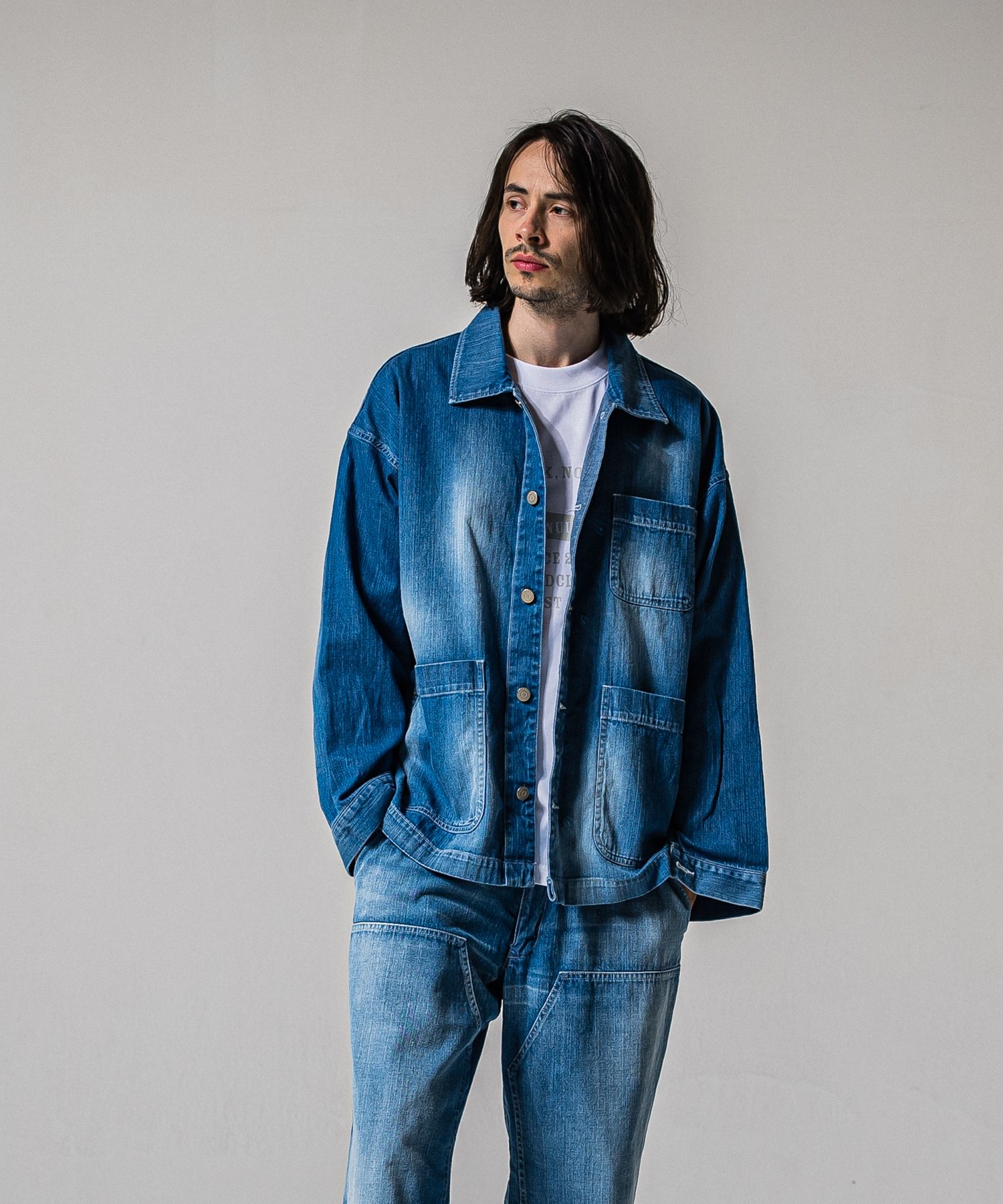 RC CAVER ALL / RC39-JK-004 / デニムカバーオール / ライトインディゴ (2月中旬入荷予定)