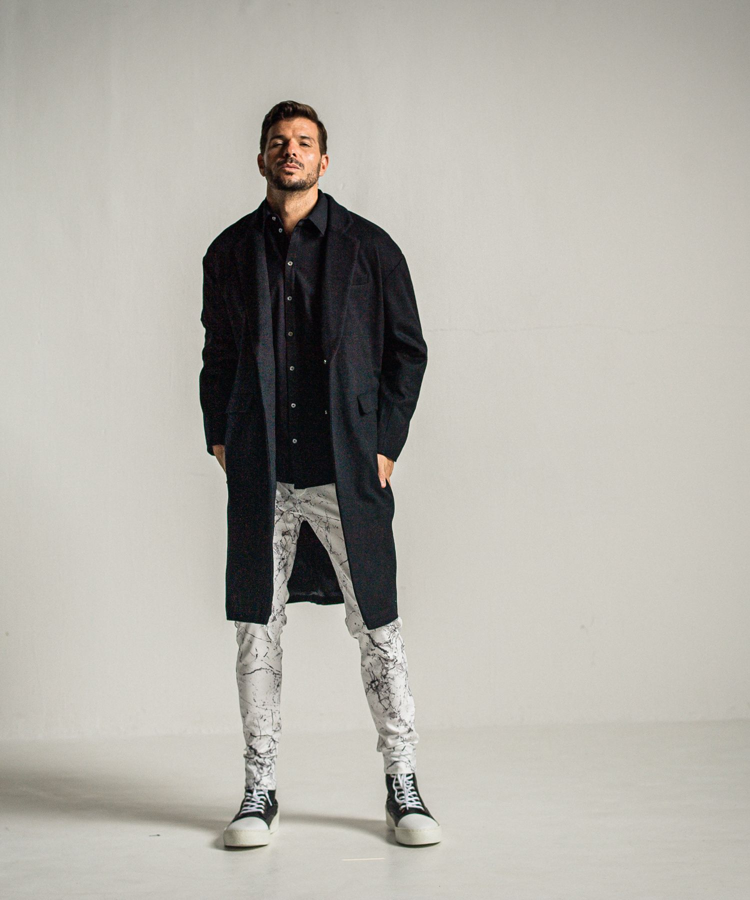 CHRIS EASY PANTS / RC34-ST-016 / ペイント柄イーシーパンツ / グレー