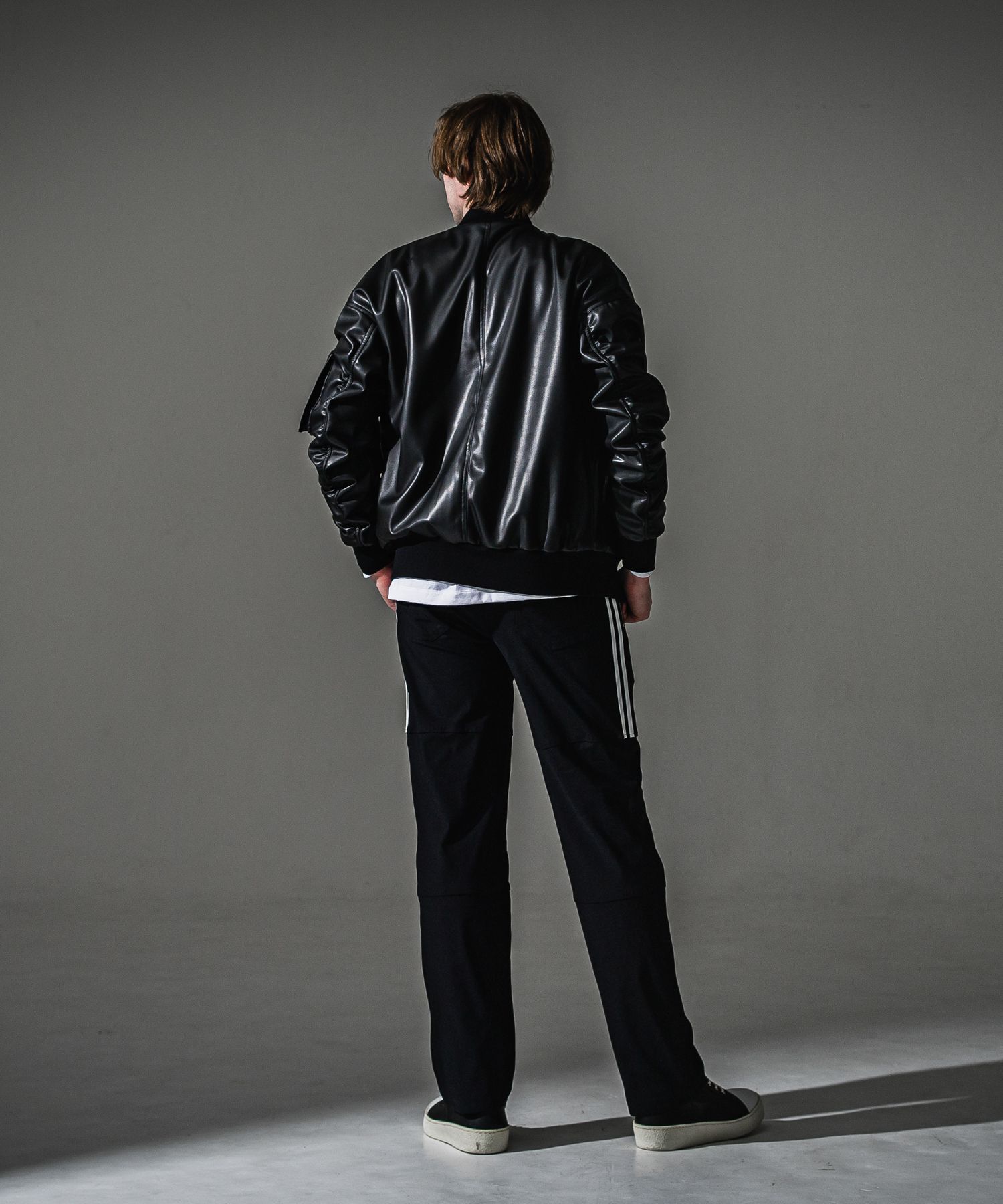 JOHNSON LINE WIDE PT / BASIC-ST-009WT / ジョンソンラインセミワイドタックパンツ / ブラック×ホワイト (7月下旬入荷予定)