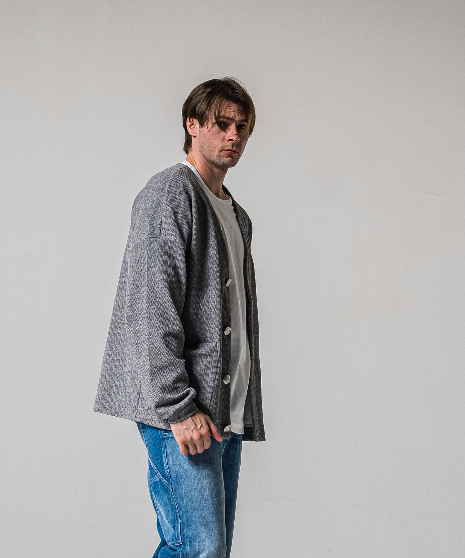 BLISTER KNIT C/D / RC39-C-005 / ブリスターニットカーディガン / グレー (1月下旬入荷予定)