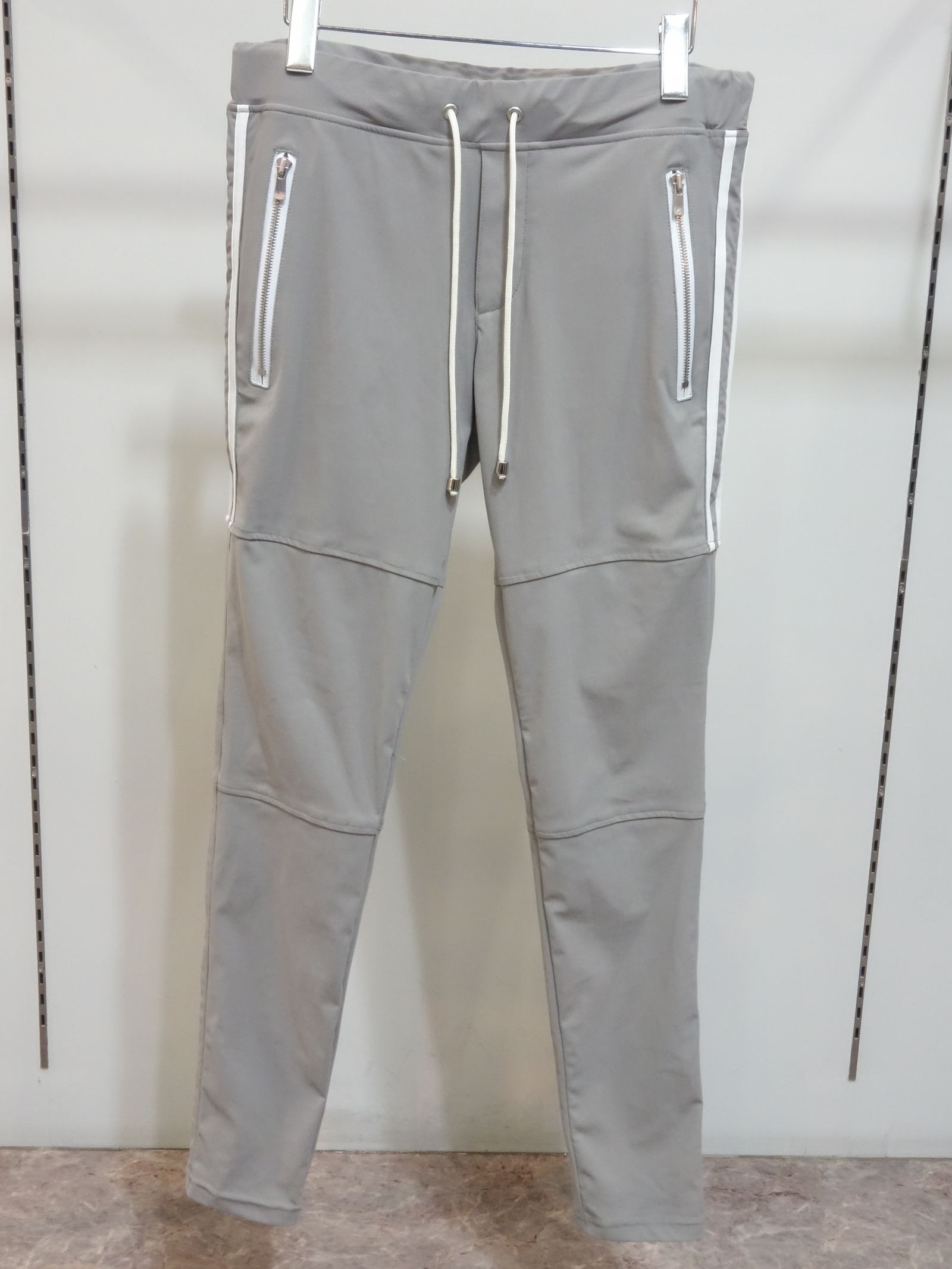 JOHNSON LINE NYLON PT / BASIC-ST-009 / ジョンソンナイロンラインパンツ / グレー×ホワイト (3月上旬入荷予定)