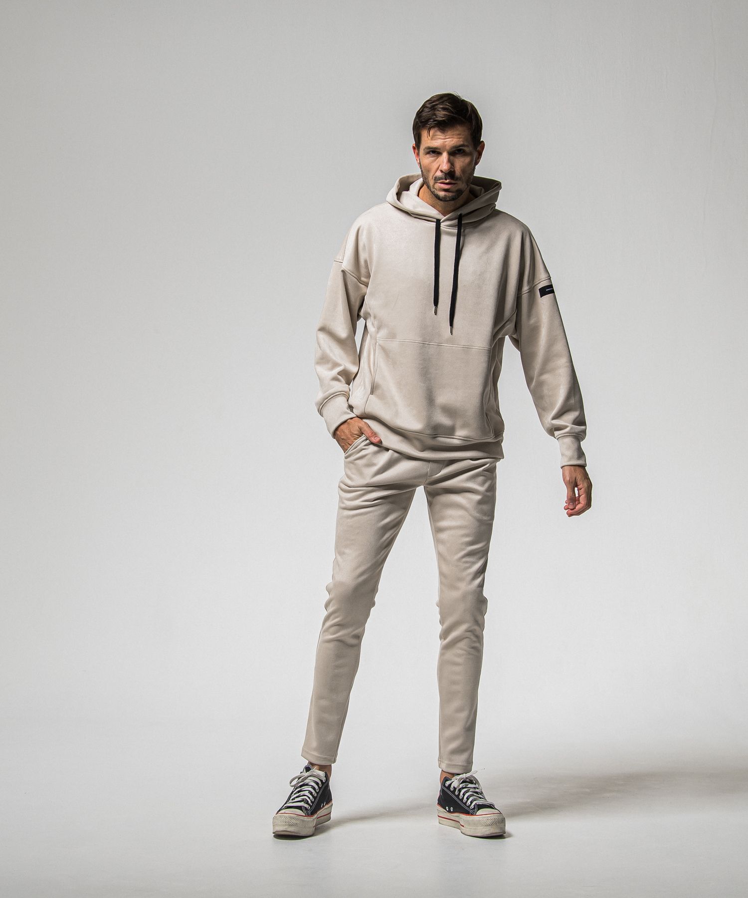 SUEDE LOOSE HOODIE / RC38-C-006 / スエードパーカー / グレージュ (1月上旬入荷予定)