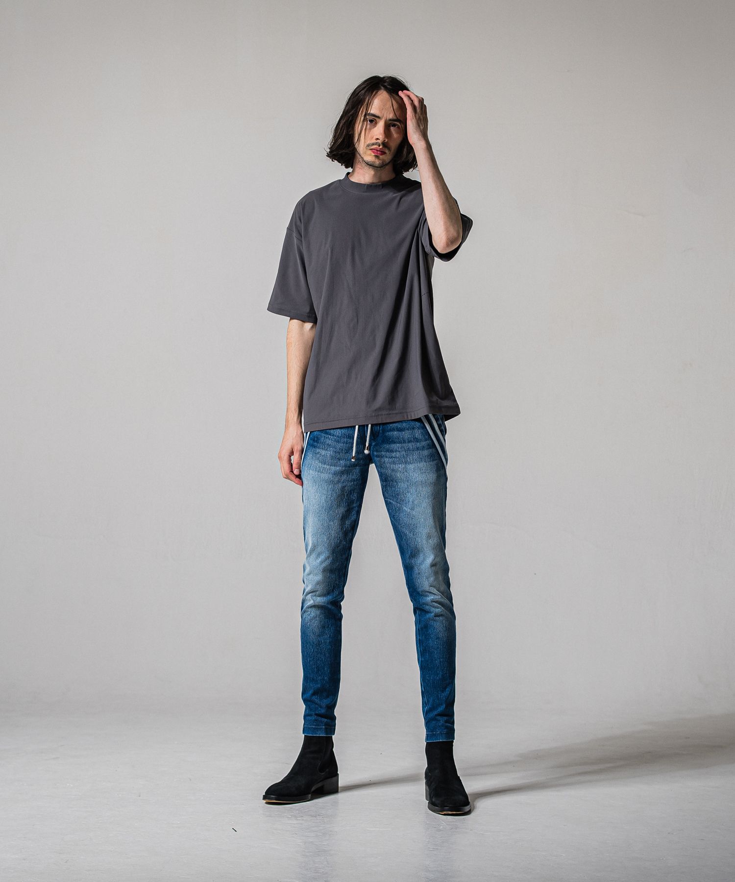 EX DENIM JERSEY EDGE PT / RC39-ST-014D / デニムジャージラインパンツ / ダークインディゴ (2月上旬入荷予定)