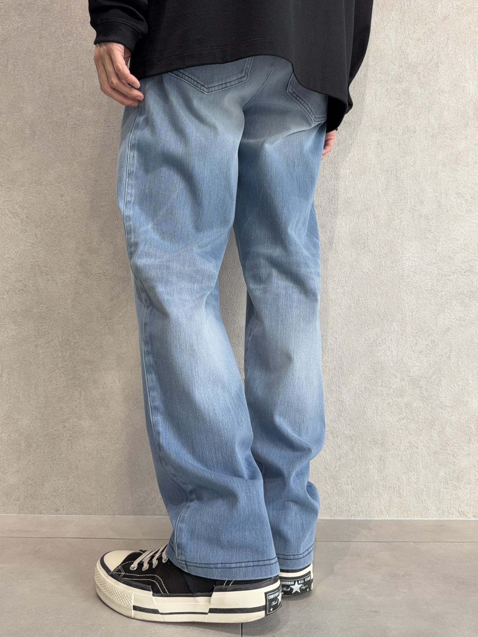 DENIM JERSEY WIDE PT / RC41-ST-016WTD / ライトオンスデニムジャージセミワイドパンツ / ライトインディゴ