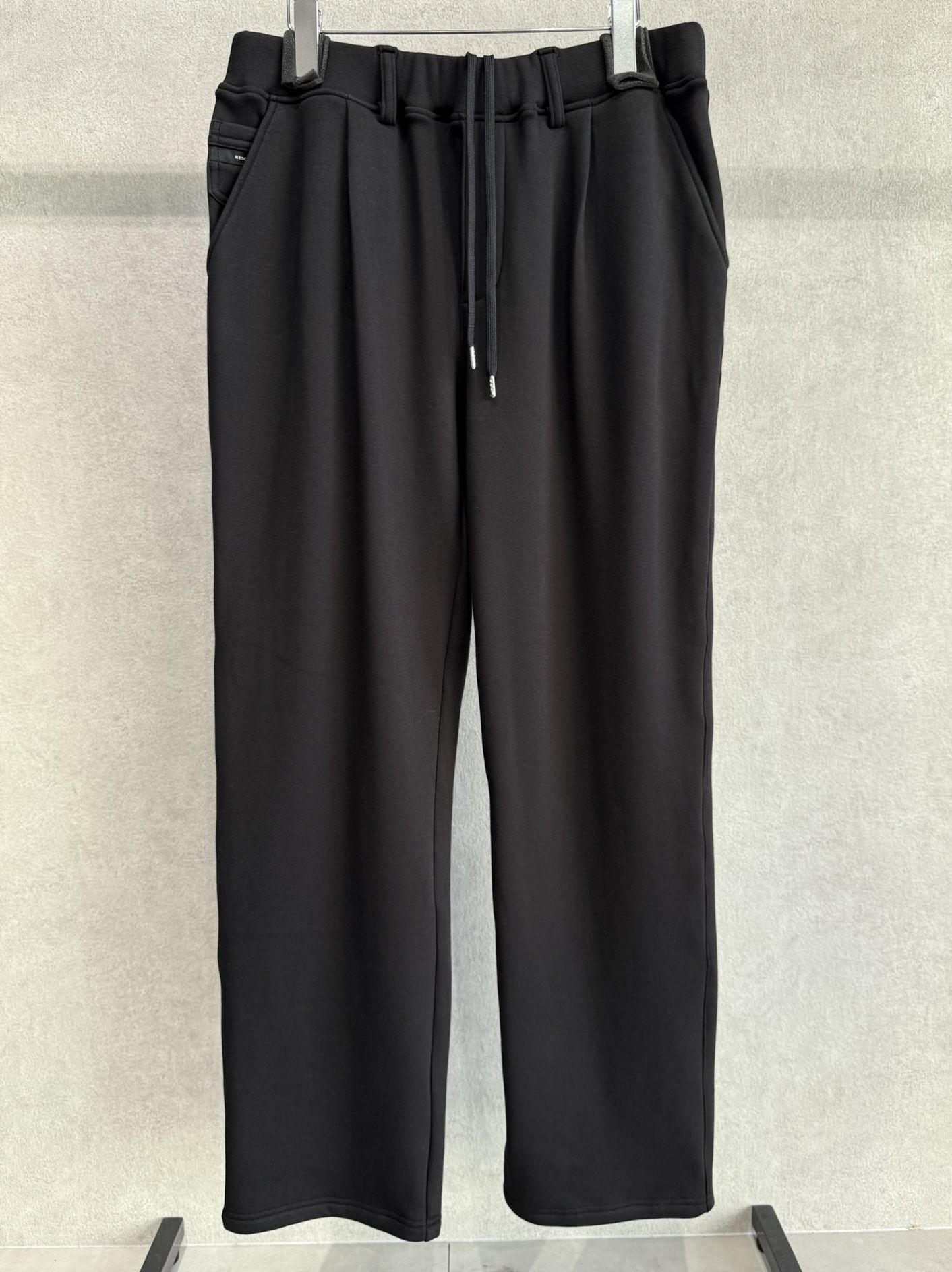 VELOURS FLEECE WIDE TUCK PANTS / RC38-ST-016HWT / 裏起毛スウェットワイドタックパンツ / ブラック