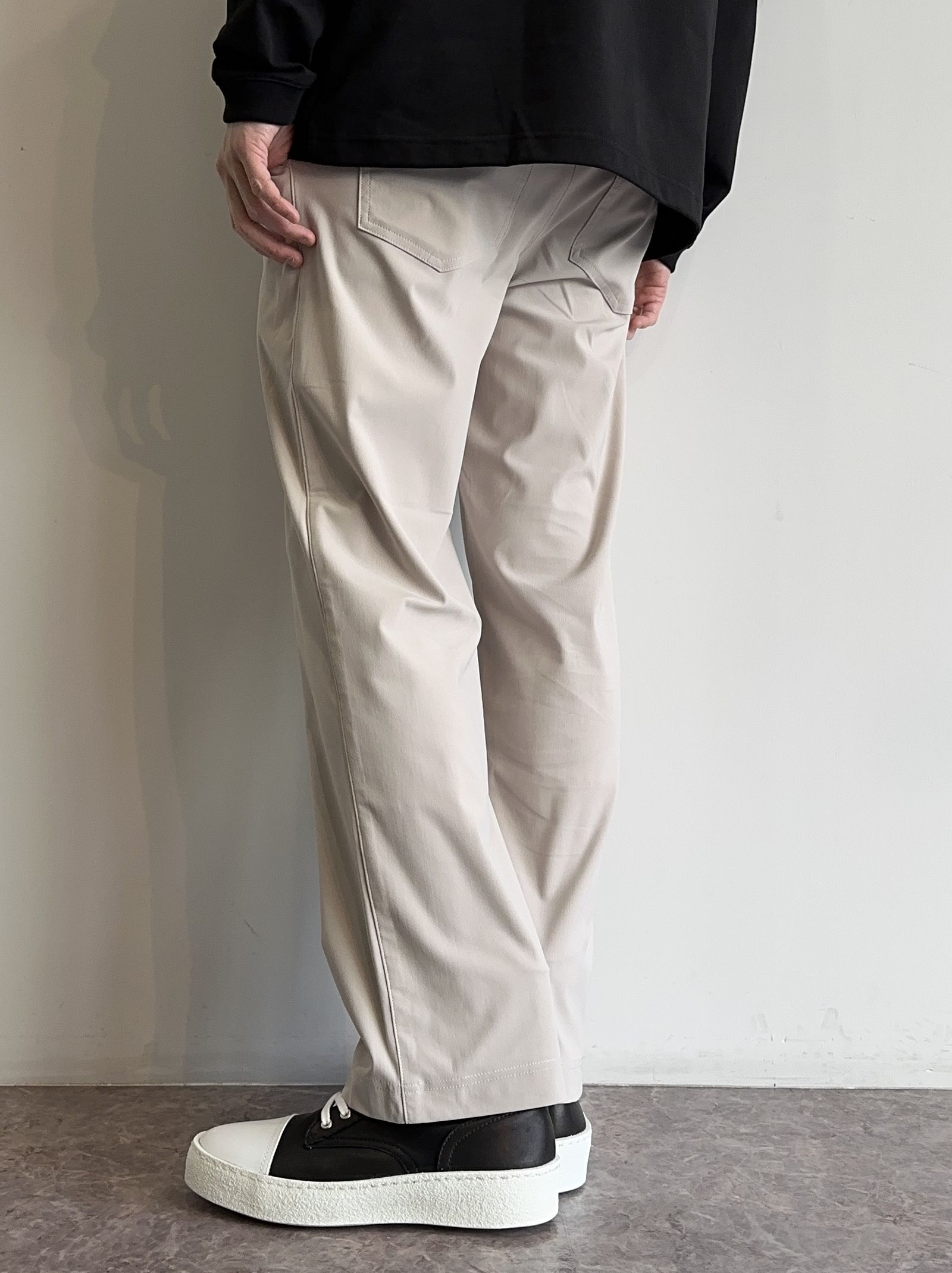 CHRIS EASY WIDE PANTS / RC31-ST-016W / ナイロンワイドパンツ / グレージュ