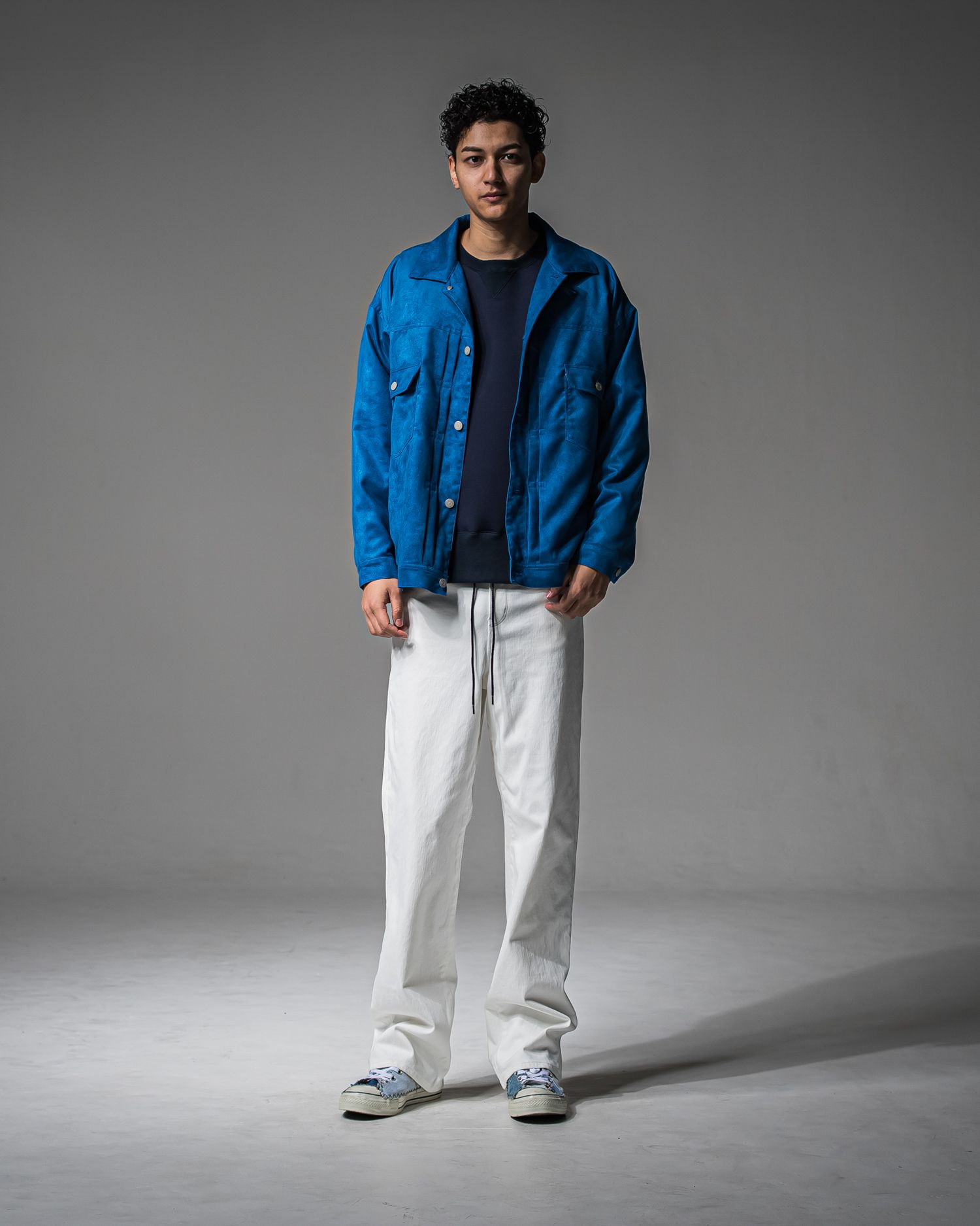 KING DENIM JERSEY / BASIC-ST-005 / デニムジャージ バギーワイドパンツ / ホワイト