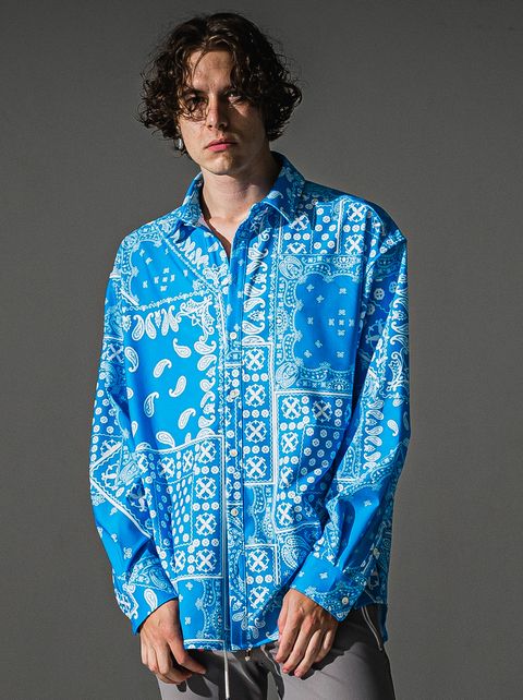 BANDANA JACK SHIRTS / RC41-SH-002 / オーバーサイズペイズリーシャツ / ブルーバンダナ (8月下旬入荷予定)
