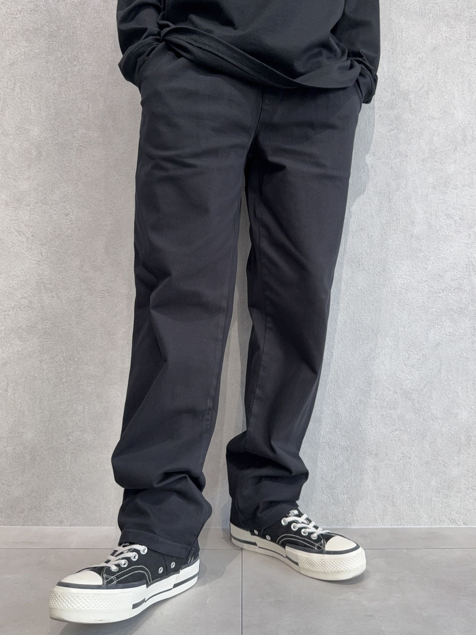 DENIM JERSEY WIDE PT / RC41-ST-016WTD / ライトオンスデニムジャージセミワイドパンツ / ブラック